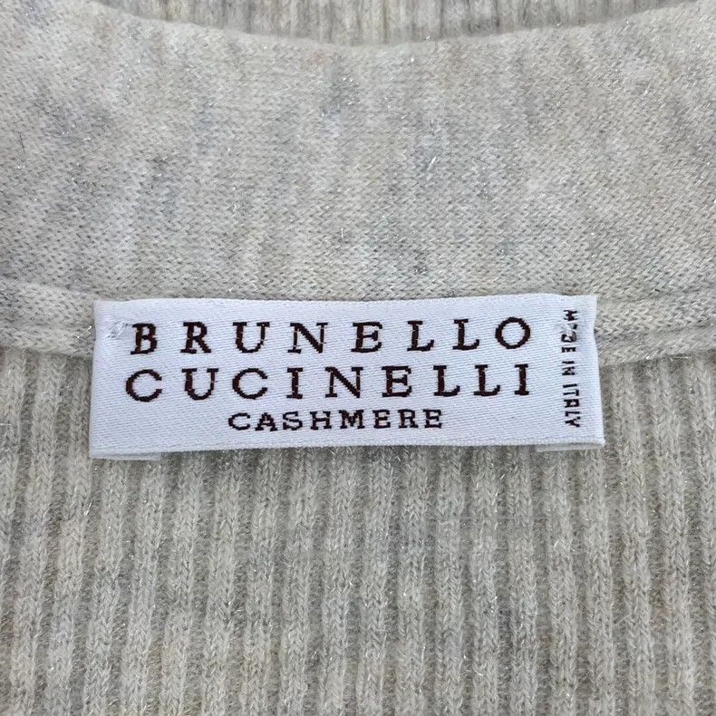 Brunello Cucinelli Brunello Cucinelli Beige Cashmere V-neck Single-breasted L Size S / US 4 / IT 40 - 5 Thumbnail