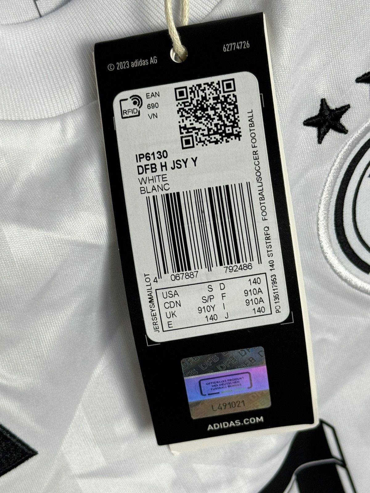 Adidas KIDS New Germany 2024 Home Musiala Football Jersey T-Shirt Size US XS / EU 42 / 0 - 9 Thumbnail
