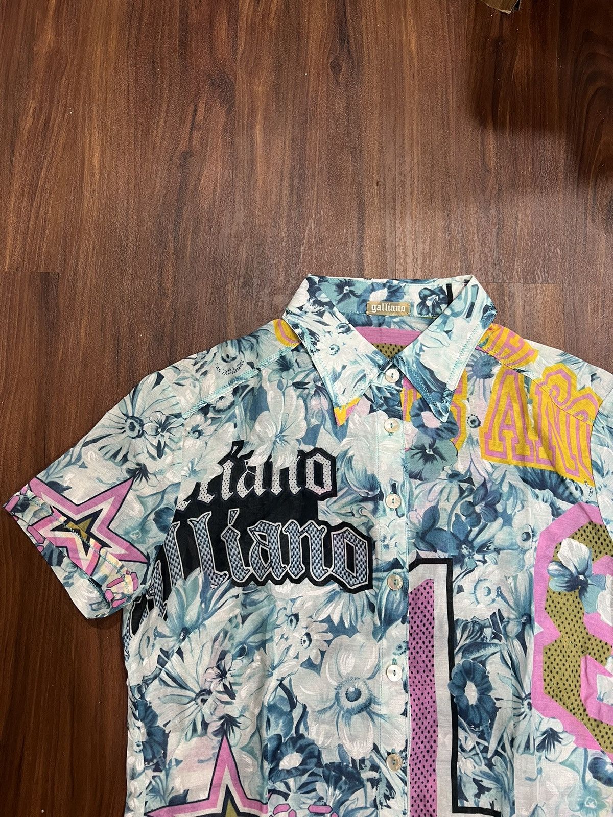 John Galliano John Galliano Stars Floral Print Tropical Shirt Size US XS / EU 42 / 0 - 3 Thumbnail