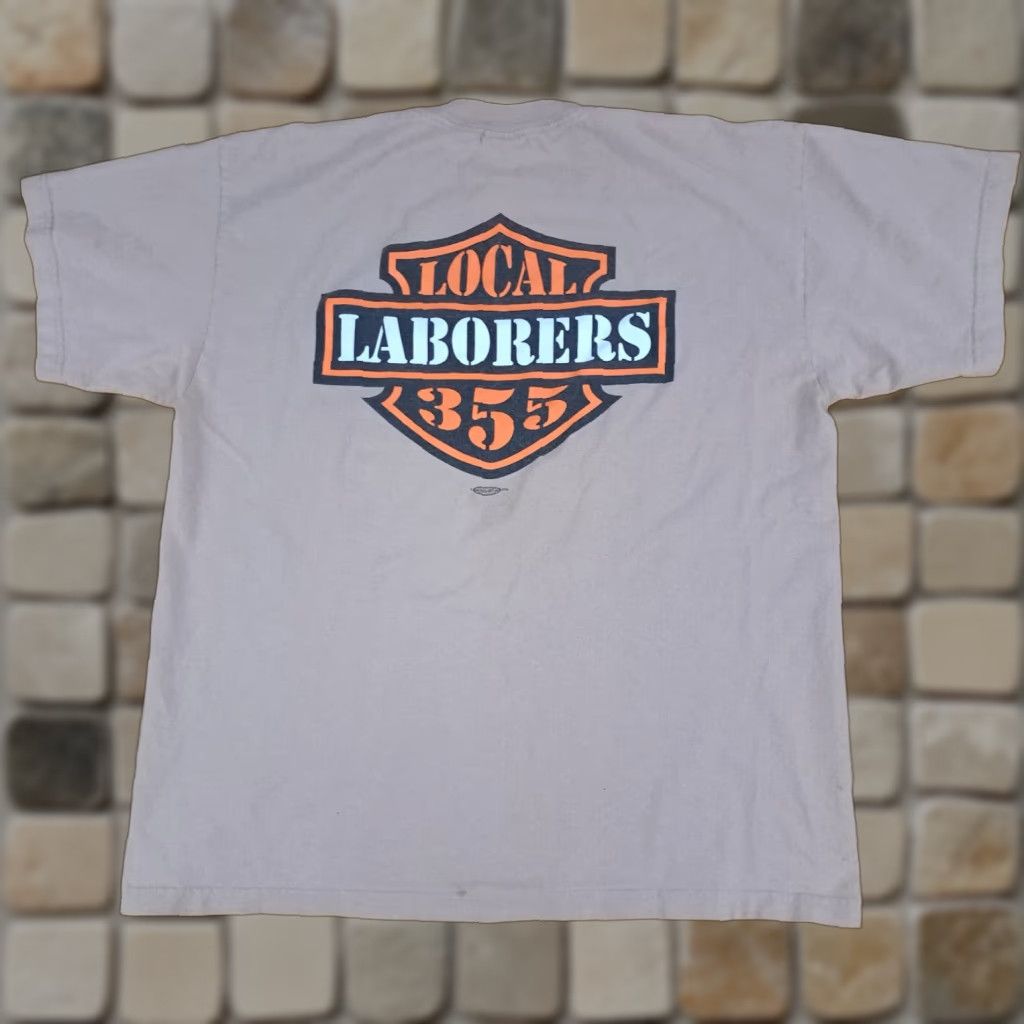 Vintage Union Made T-Shirt Men XL tan USA Laboreres Local 355 West Michigan Mens Size US XL / EU 56 / 4 - 1 Thumbnail