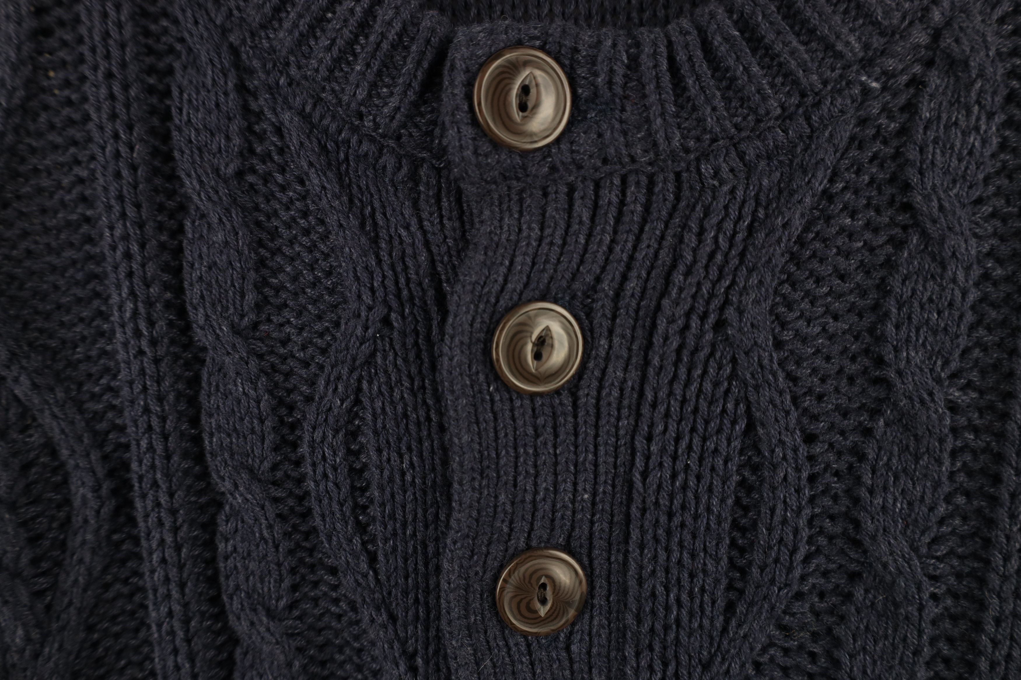 Vintage Vintage 90s Y2K Streetwear Knit Fisherman Henley Sweater Size US XL / EU 56 / 4 - 4 Thumbnail
