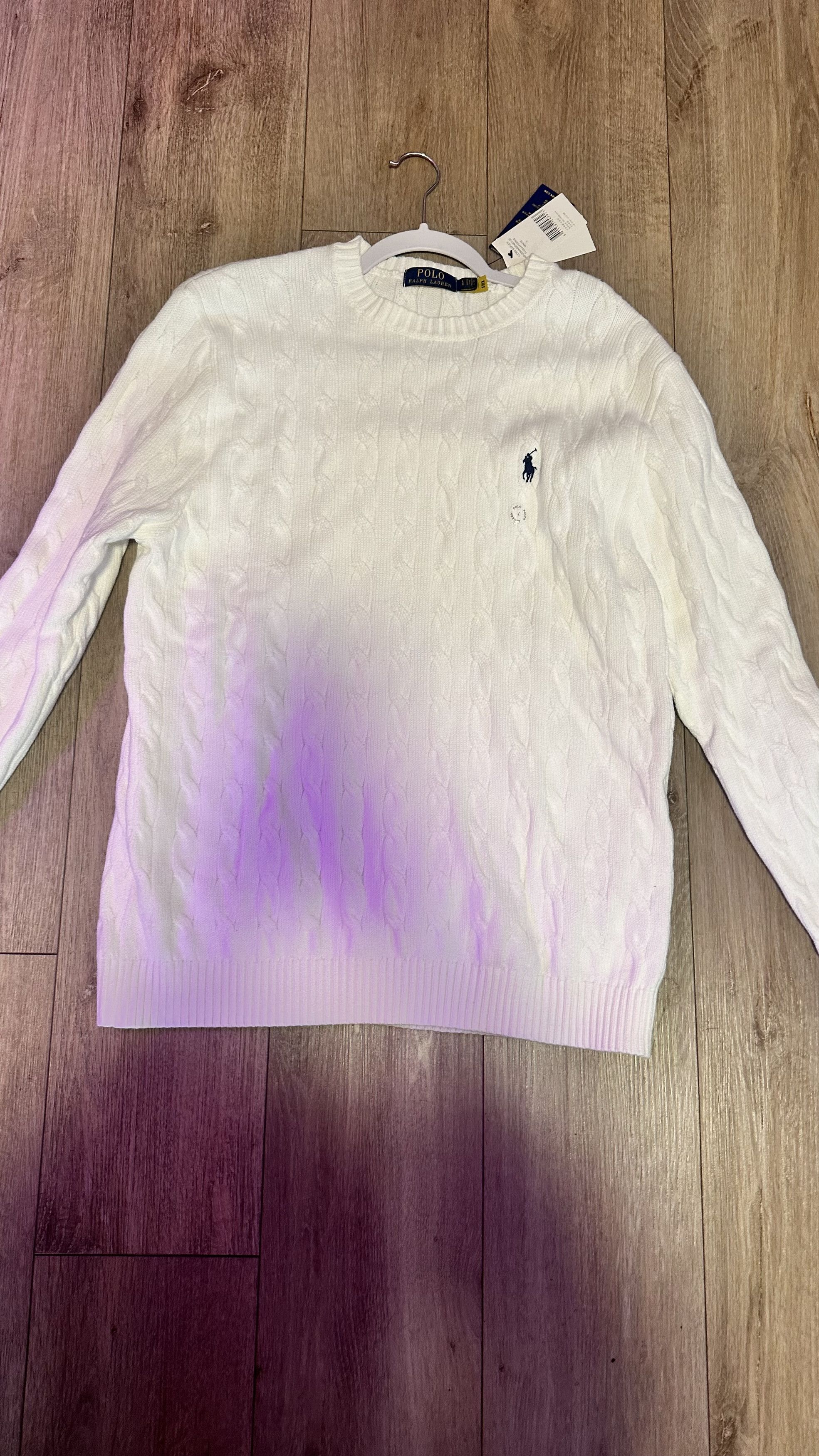 Polo Ralph Lauren White Polo Knit Sweater Size US L / EU 52-54 / 3 - 3 Thumbnail