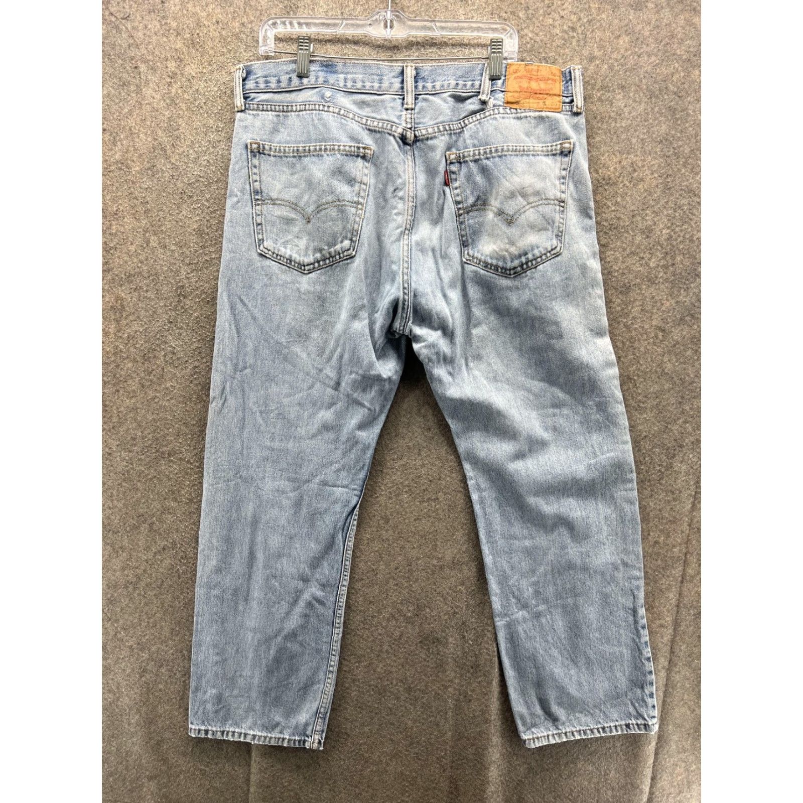 Levi's Levis 505 Jeans Mens 38x30 Blue Regular Fit Straight Denim Light Wash Jeans Size US 38 / EU 54 - 6 Thumbnail
