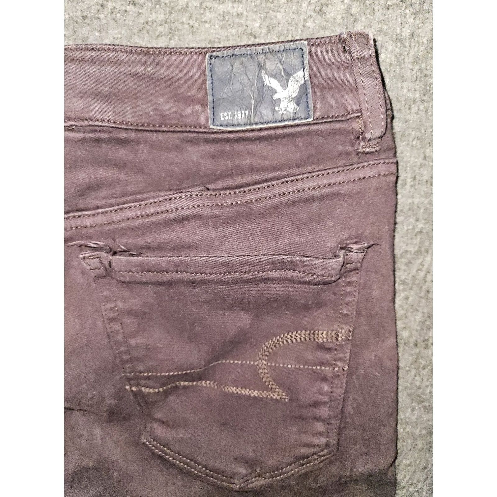 American Eagle Outfitters VINTAGE American Eagle High Rise Jegging Crop Women's 6 Purple Preppy Jeans Cropped Size 28" / US 6 / IT 42 - 8 Thumbnail