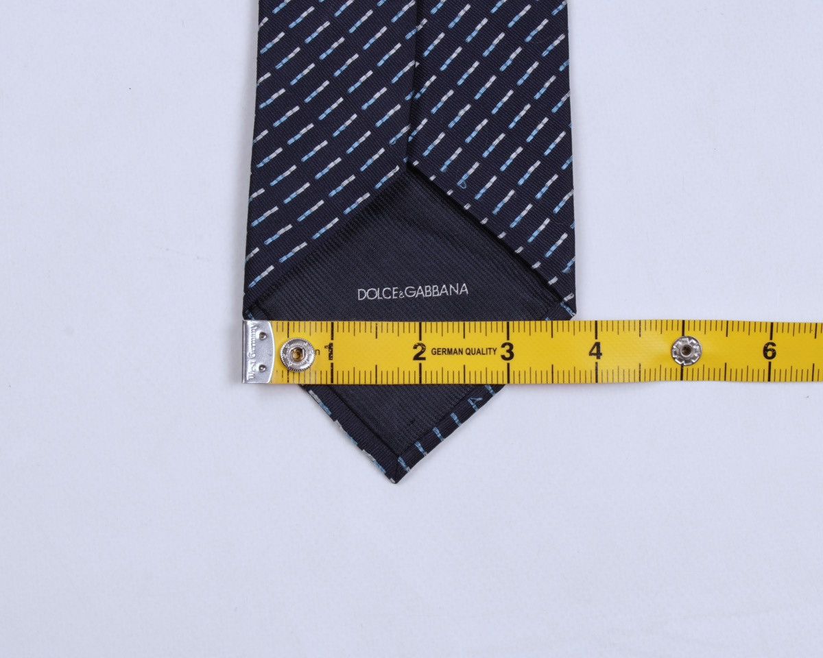 Dolce & Gabbana × Vintage DOLCE & GABBANA Cravatte Vintage Navy Blue Striped Silk Tie Size ONE SIZE - 18 Thumbnail