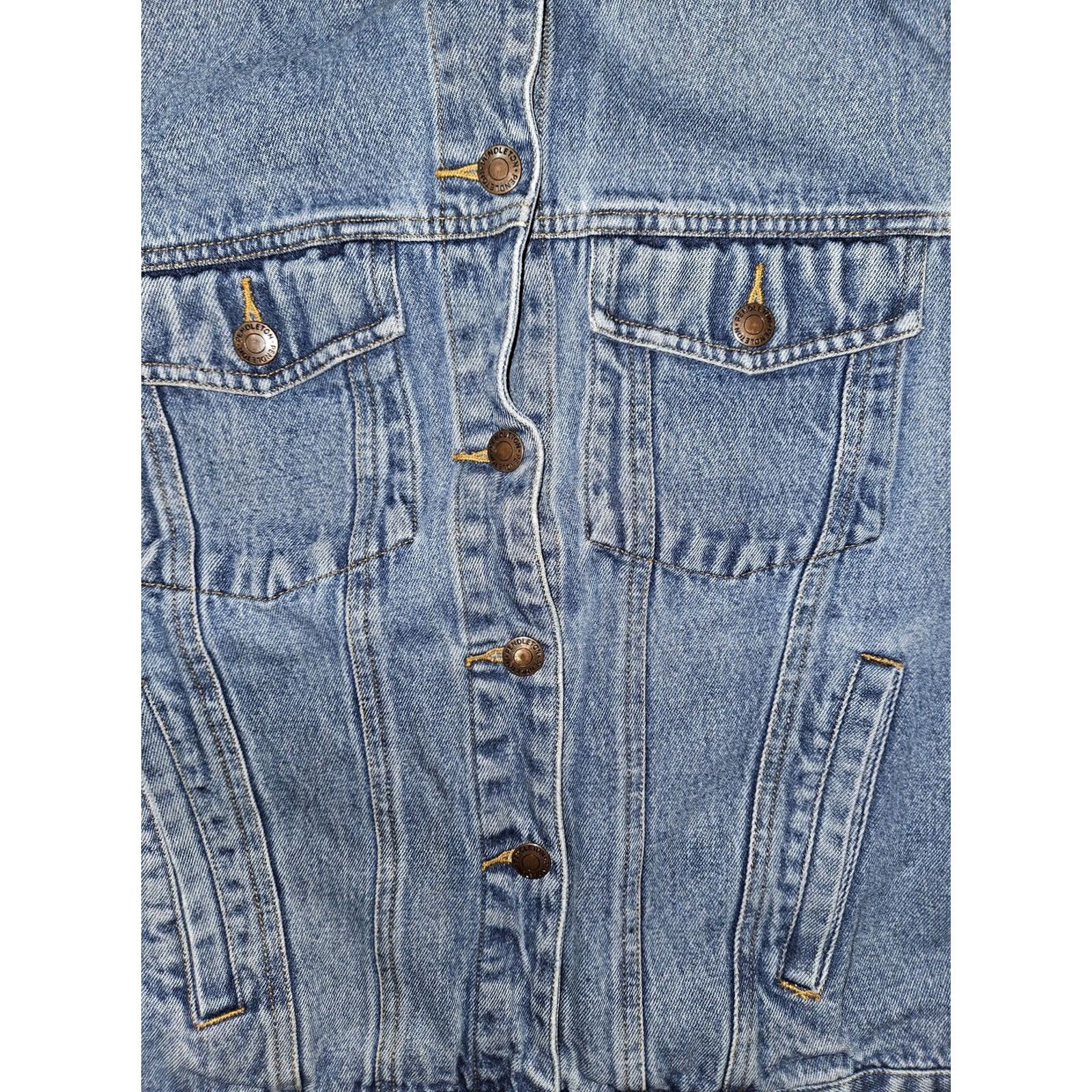 Pendleton VINTAGE Pendleton Jeans? No—Denim Jacket Mens Medium Blue Trucker Biker Button Front Pendleton Originals 90s Casual Workwear Size US M / EU 48-50 / 2 - 7 Thumbnail