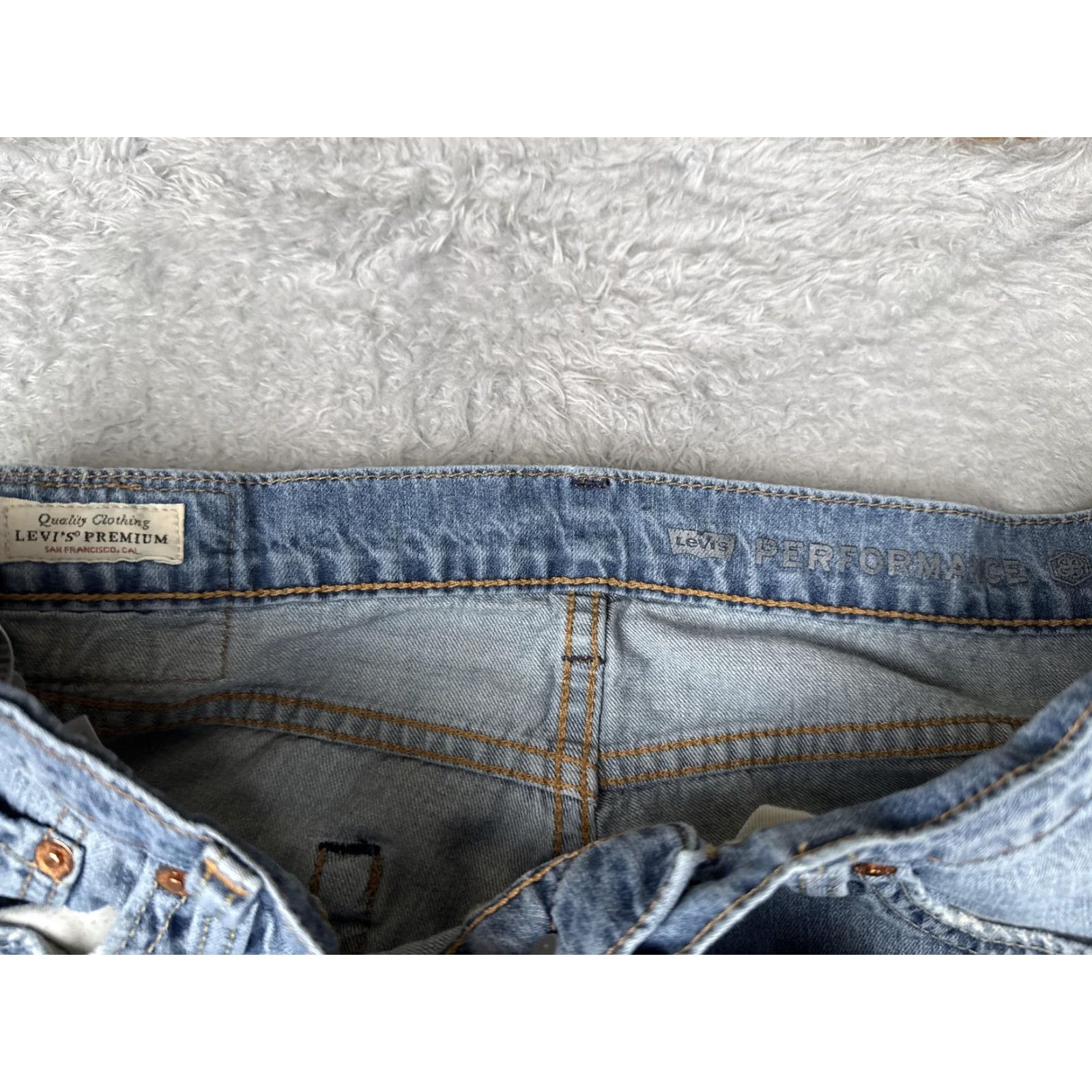 Levi's Levi's Jeans Mens 34x34 Blue Slim Fit 511 Premium Distressed 5-Pocket Zip Fly Regular Rise Low Vintage No Size US 34 / EU 50 - 6 Thumbnail