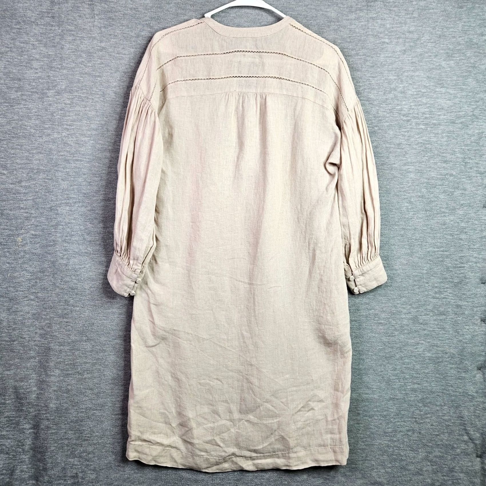 J.McLaughlin J. McLaughlin Nylee Dress Women’s Small Beige Linen Tunic 3/4 Sleeve Casual Size S / US 4 / IT 40 - 2 Thumbnail