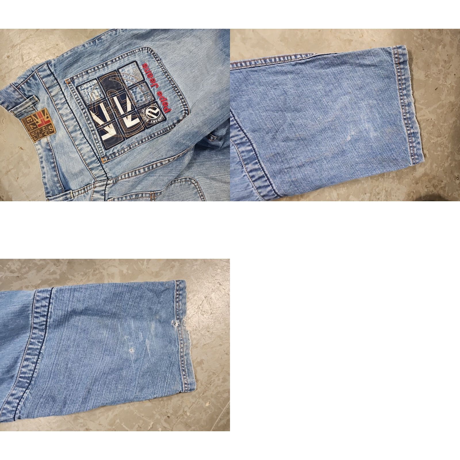 Vintage VINTAGE Pepe Jeans London Jeans Men's 36X33 Embroidered Hip Hop Y2K Wide-Leg Baggy Distressed Relaxed 90s Mens Size US 36 / EU 52 - 8 Thumbnail