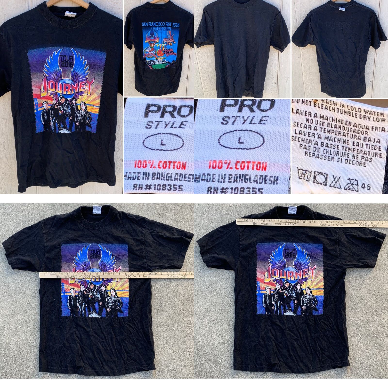 Vintage San Francisco Fest 2016 On the Green t-shirt L Black Cotton Jersey Pro Style Men Short Sleeve Crew Neck California Music Festival Band Shirts Mens L Size US L / EU 52-54 / 3 - 8 Thumbnail
