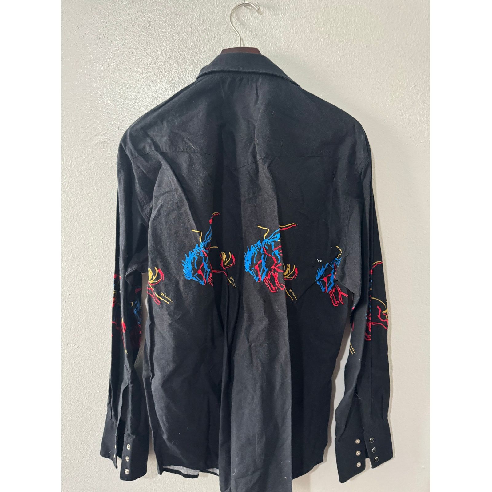 Wrangler Vintage Wrangler Western Shirt Long Sleeve Bronco L Size US L / EU 52-54 / 3 - 2 Thumbnail