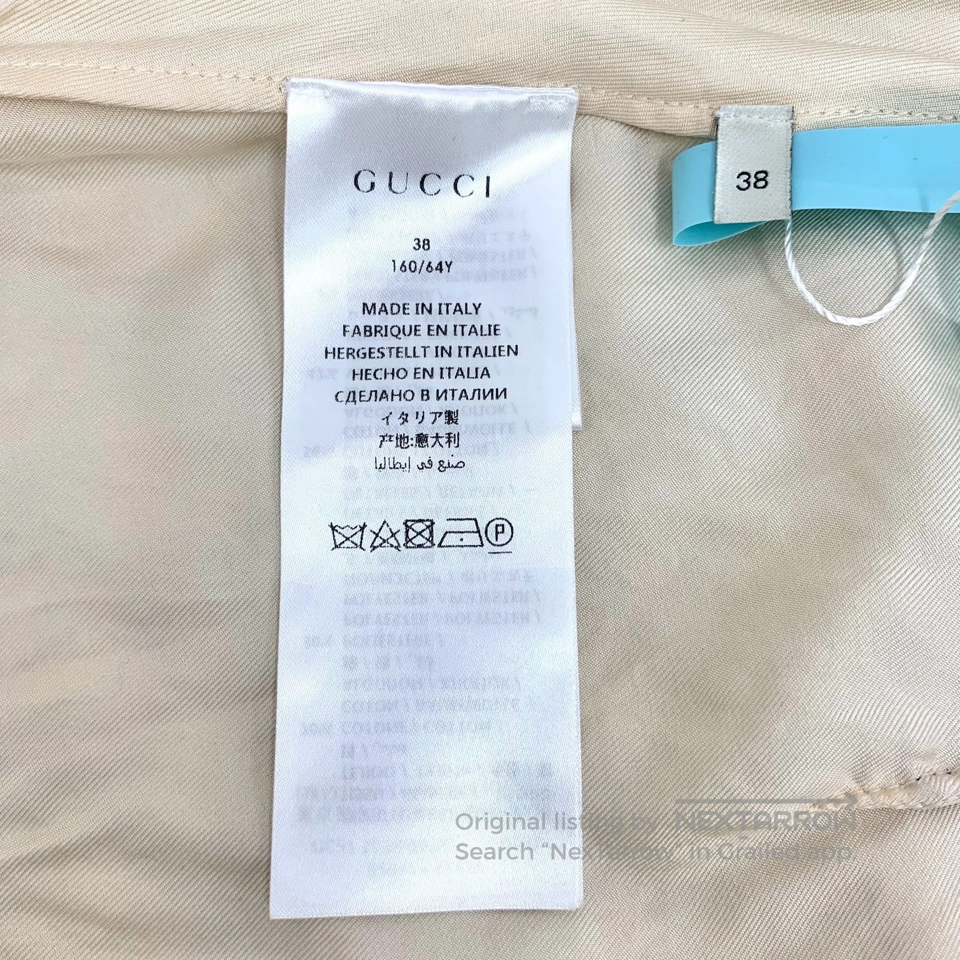 Gucci Guicci Contrast Color Net Logo Jacquard Full Print Cotton Size 37" - 6 Thumbnail