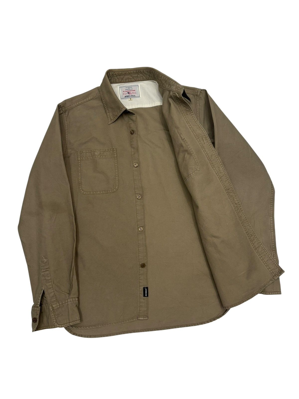 Aero Leathers AVIREX NO WAR🔥LOVE PEACE MILITARY BUTTON SHIRT Size US M / EU 48-50 / 2 - 3 Thumbnail