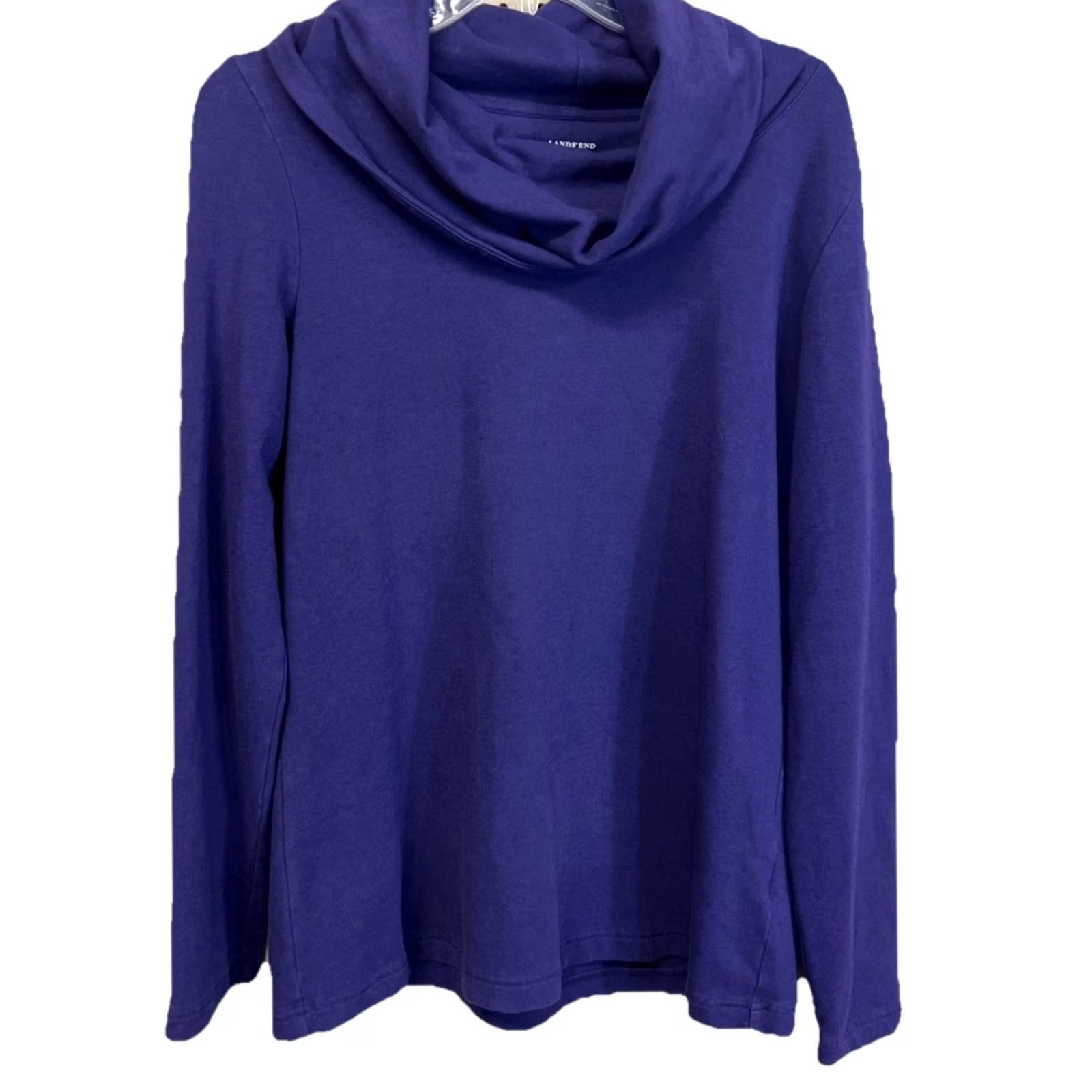 Lands' End Lands' End Cowl Neck Purple Pullover Sweater Women's M Casual Knit Tunic Style Pullover Bohemian Size M / US 6-8 / IT 42-44 - 4 Thumbnail