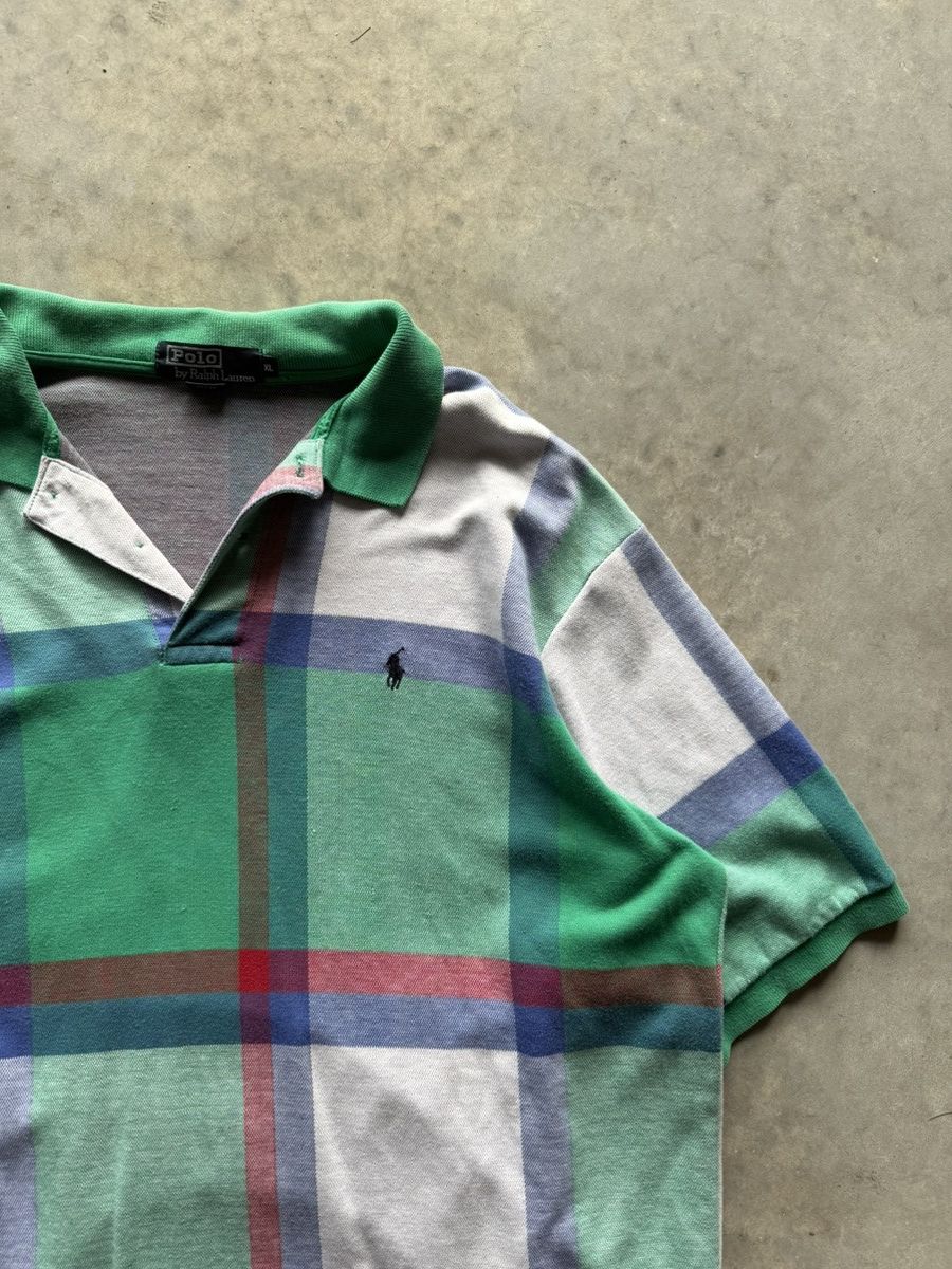 Polo Ralph Lauren Vintage Polo Ralph Lauren Plaid Polo Size US XL / EU 56 / 4 - 1 Thumbnail