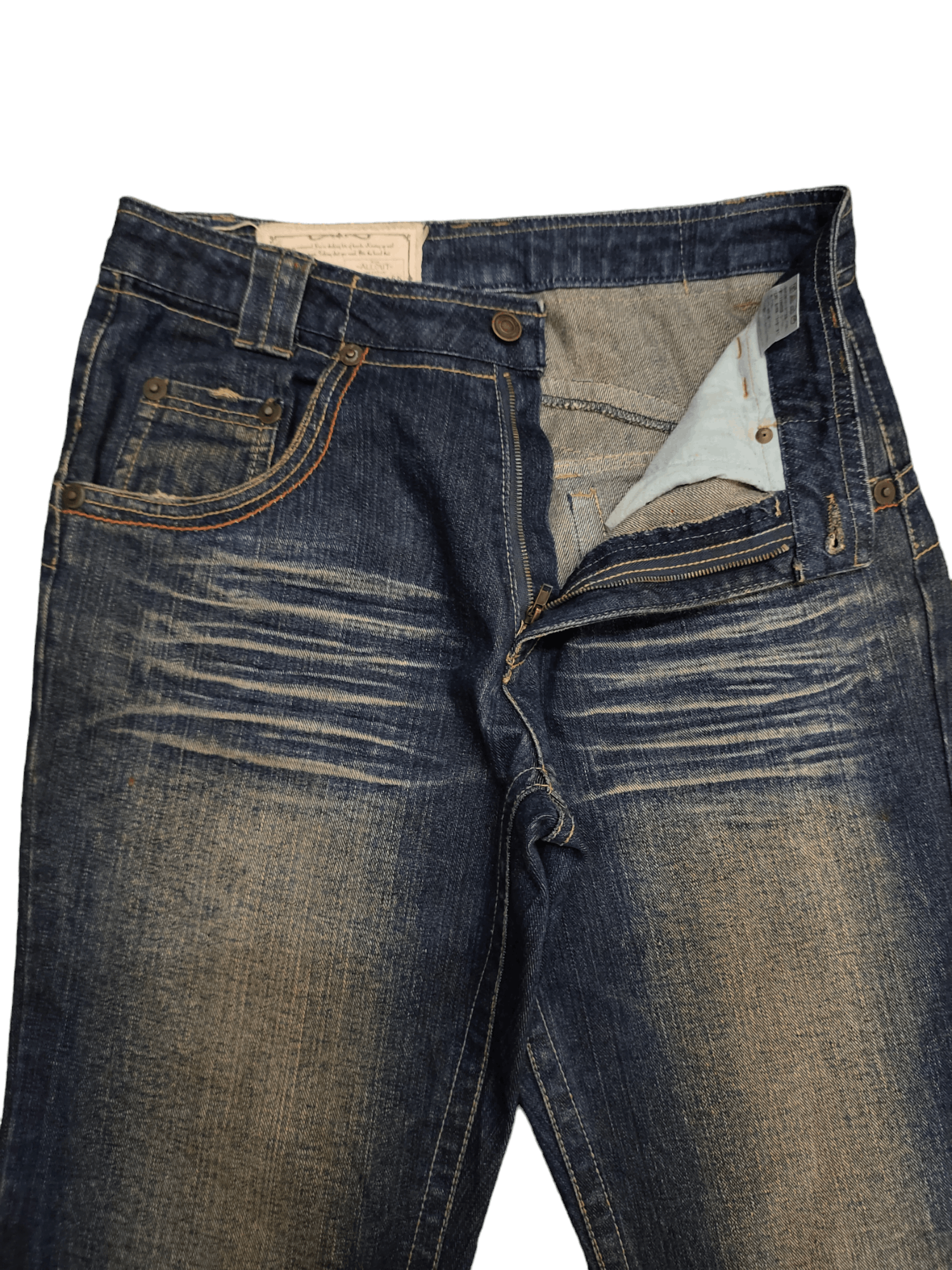 If Six Was Nine Flare Jeans Allout Clawmark Faded Denim Bootcut Y2k Size US 30 / EU 46 - 11 Thumbnail