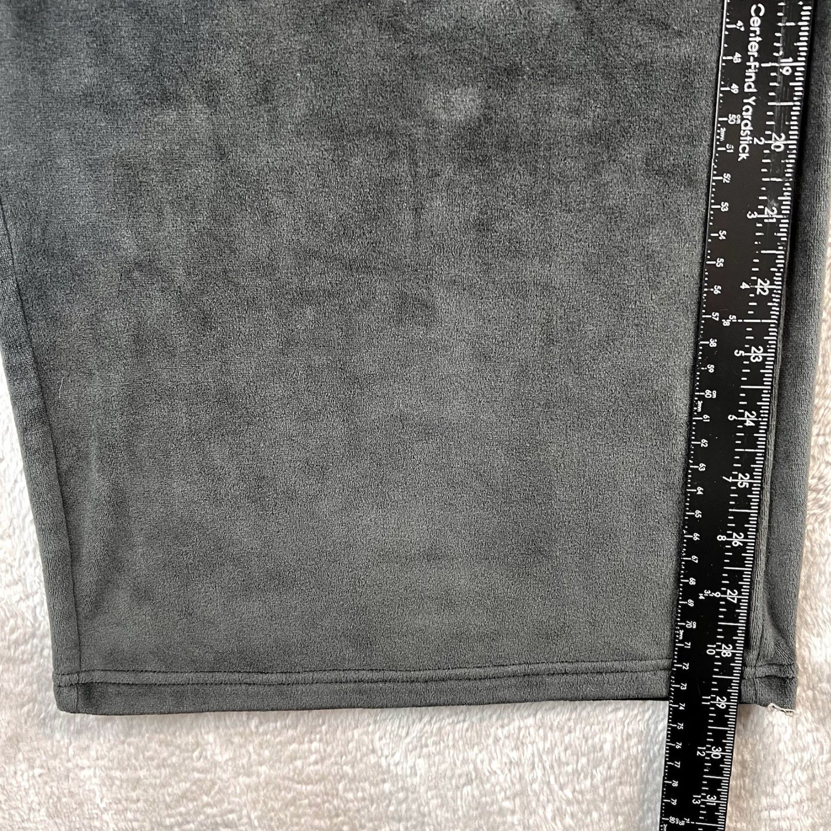 Abercrombie & Fitch Abercrombie & Fitch Gilly Hicks Velour Wide Leg Pants Pull On Women M Charcoal Black 90s Adjustable Waist Size 32" / US 10 / IT 46 - 4 Thumbnail