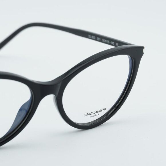 Saint Laurent Paris Saint Laurent SL833 001 Eyeglasses Shiny Black 55mm Square Size ONE SIZE - 5 Thumbnail