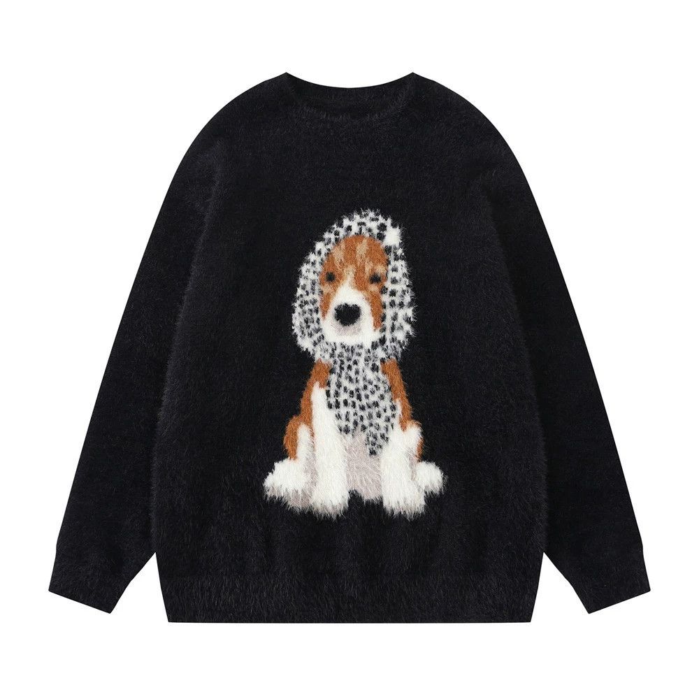 Vintage Men's street American casual puppy loose round neck sweater Size US M / EU 48-50 / 2 - 1 Thumbnail