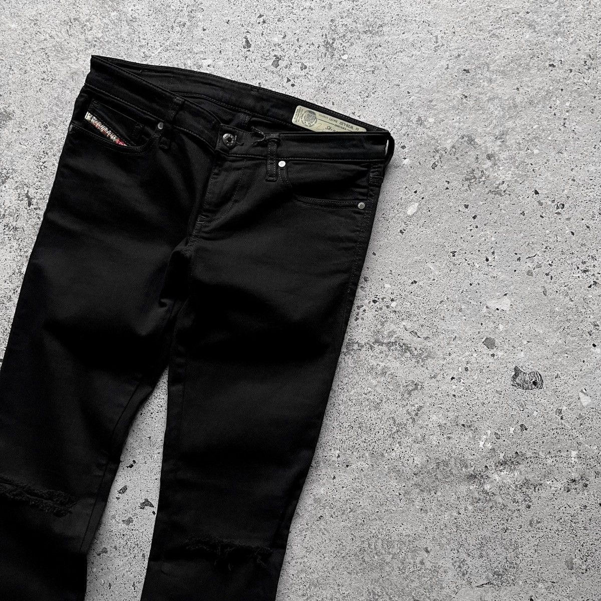 Designer × Diesel Diesel Wmns Skinzee-Low R41F1 Super Slim Skinny Black Jeans Size 28" / US 6 / IT 42 - 9 Thumbnail
