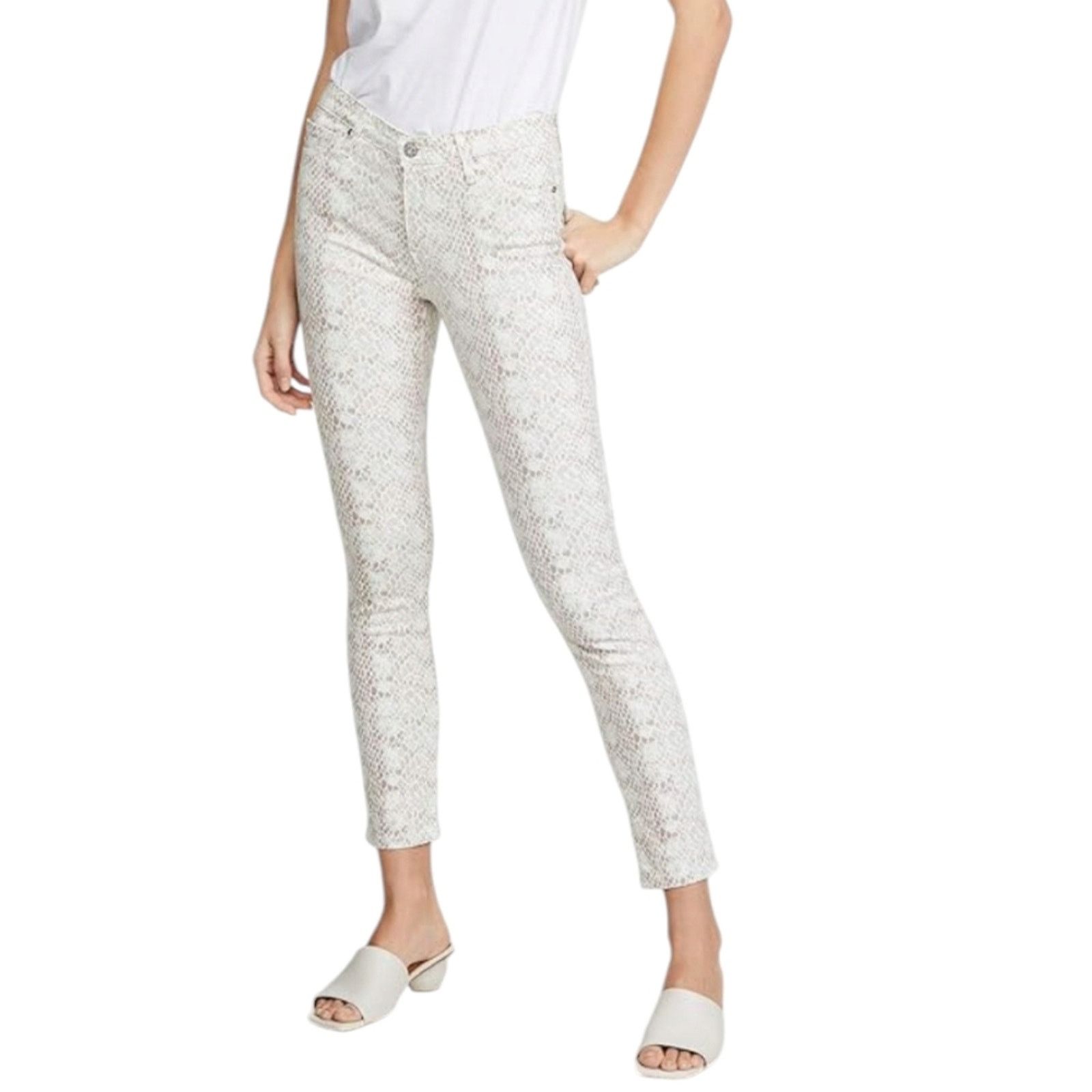 AG Adriano Goldschmied AG Adriano Goldschmied Prima Mid Rise Snake print Jeans 24 Size 24" / US 00 / IT 34 - 2 Thumbnail