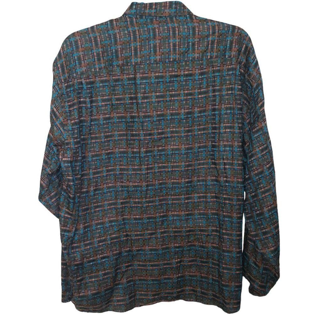 Jhane Barnes CT353 Jhane barnes Aqua and Black Long Sleeve Dress Shirt XL Size US XL / EU 56 / 4 - 4 Thumbnail