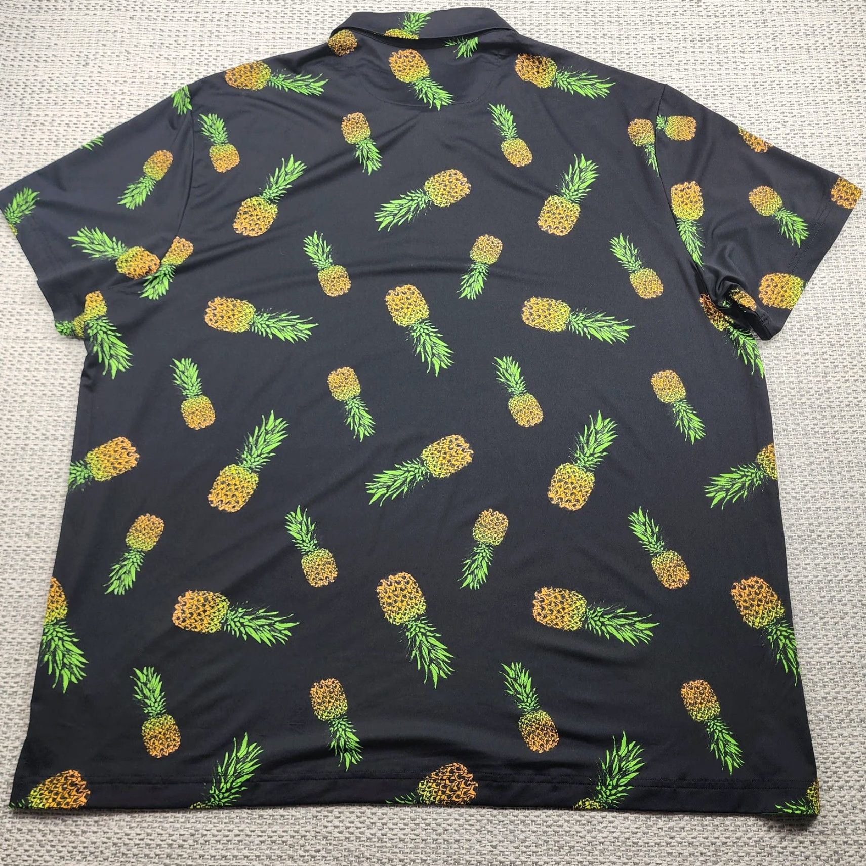 Vintage Birdie Bound Polo Mens 3XL Black Pineapple Print Short Sleeve Golf Stretch Size US XXL / EU 58 / 5 - 6 Thumbnail