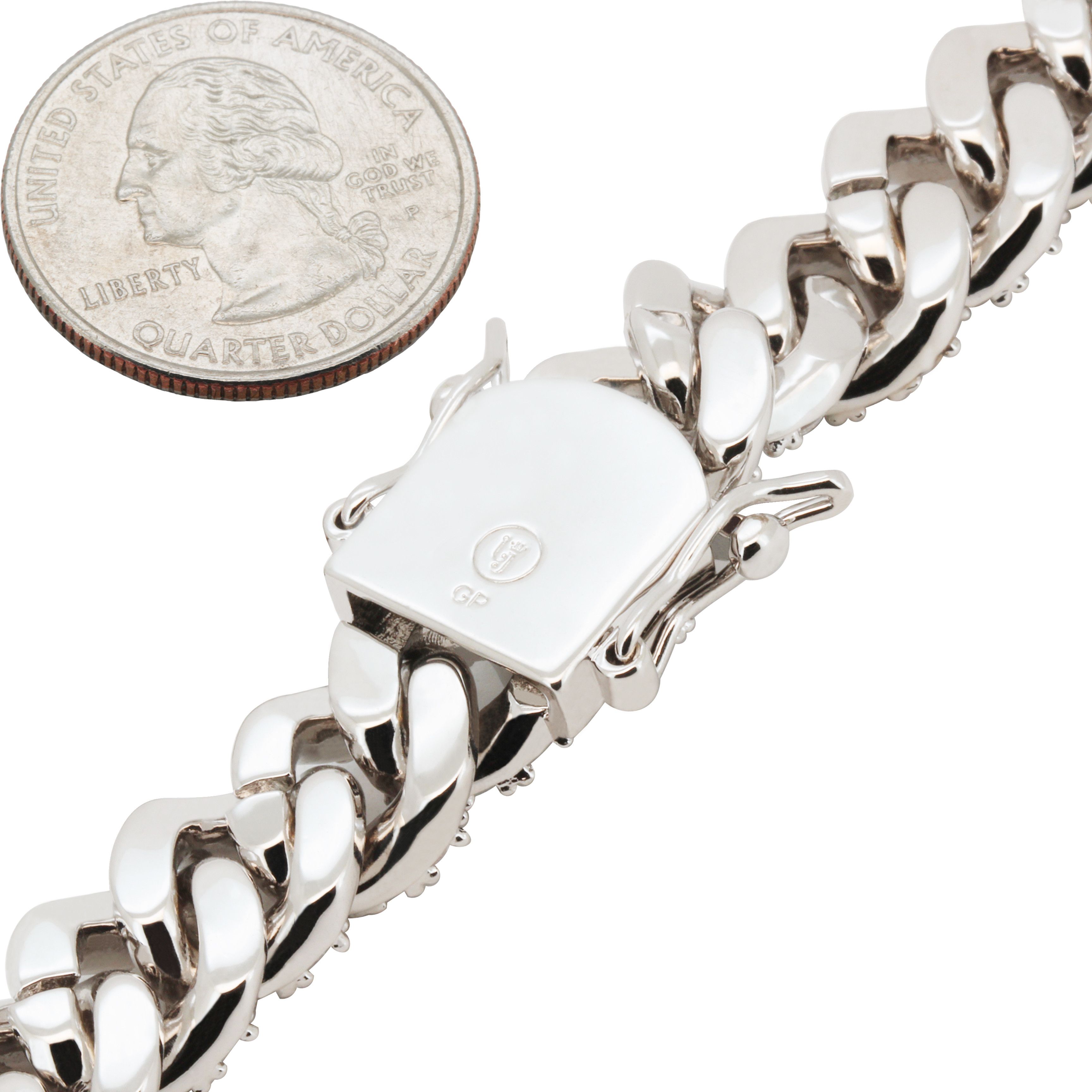 Other 14k White Gold Plated AAA CZ 12mm Cuban Link Bracelet 8.5” Size ONE SIZE - 3 Thumbnail