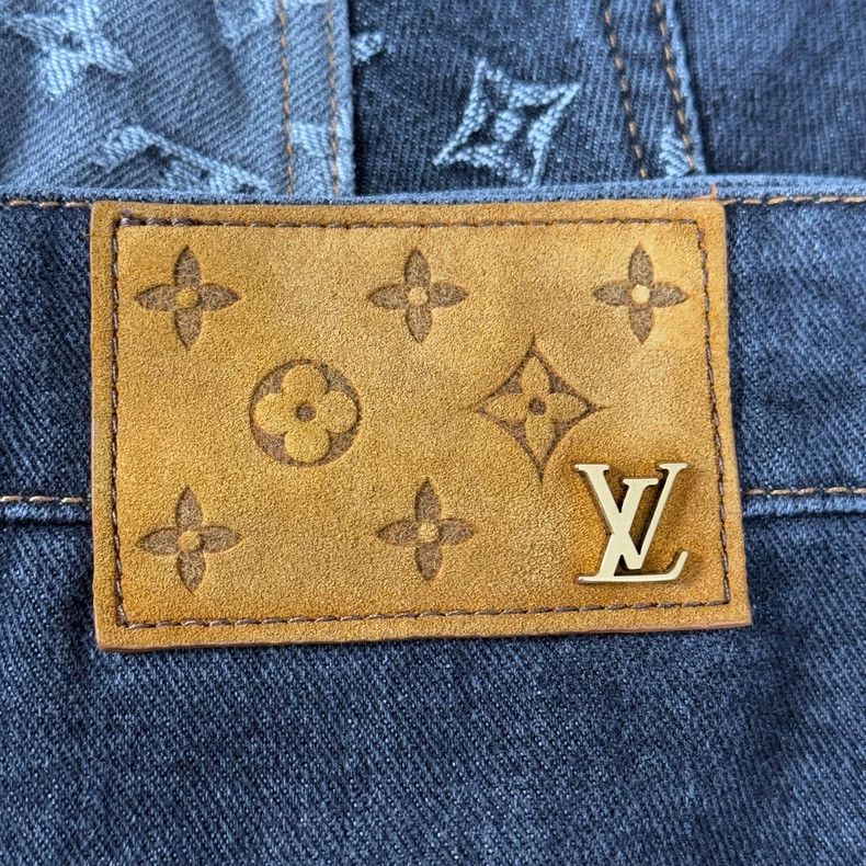 Louis Vuitton Louis Vuitton Black irregular full print jeans 2503-Nextarr Size US 34 / EU 50 - 3 Thumbnail