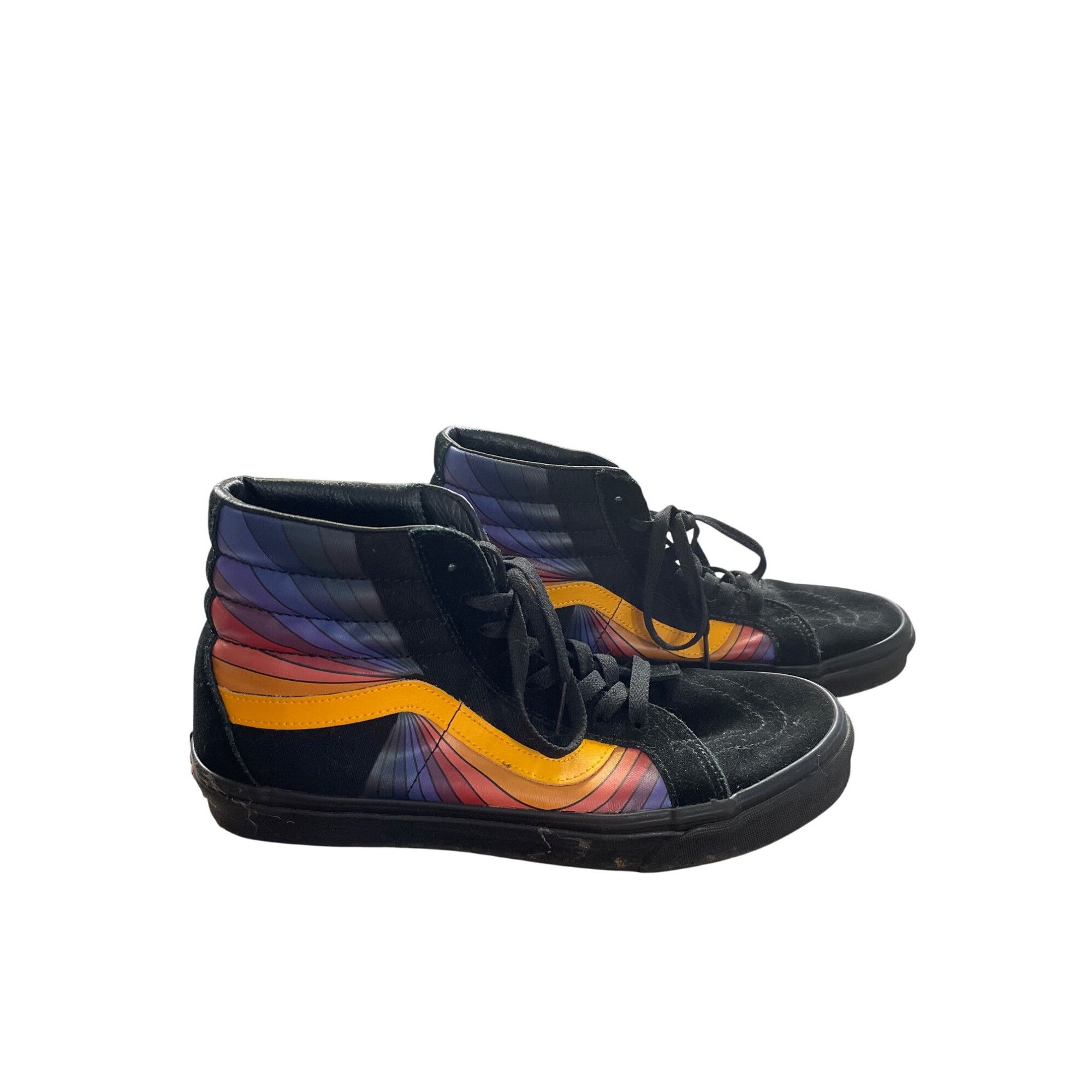 Vans Vans Mens Black Suede Rainbow High Top Skater Sneakers Size Size US 11.5 / EU 44-45 - 16 Thumbnail