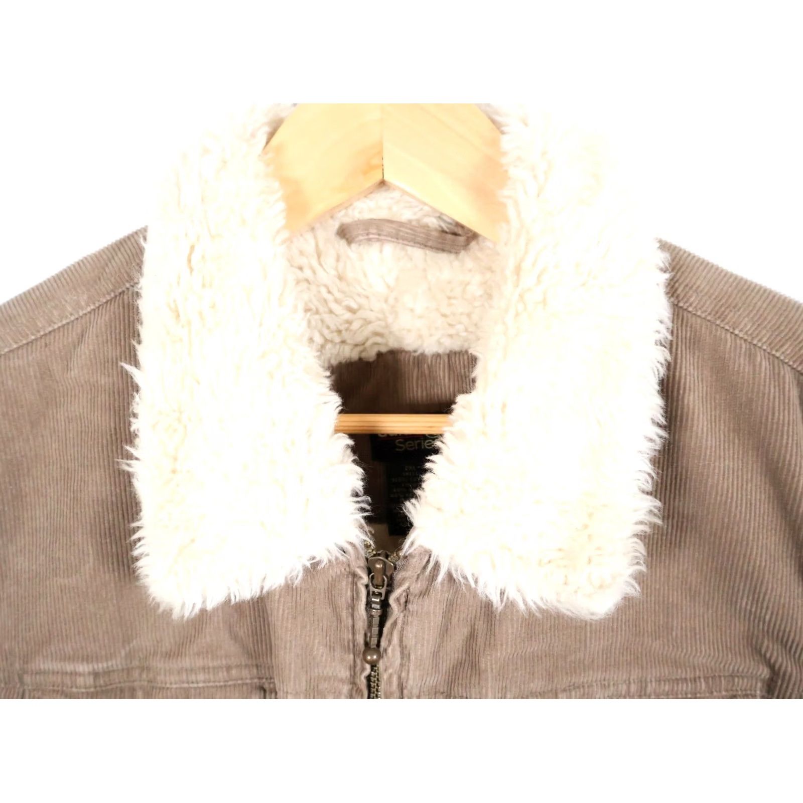 Vintage Guide Series Corduroy Vest Women 2XL Brown Zip Up Sherpa Lined Insulated Casual Bomber Jacket Style 90s Biker Outdoor Womens Size XXL / US 16-18 / IT 52-54 - 4 Thumbnail