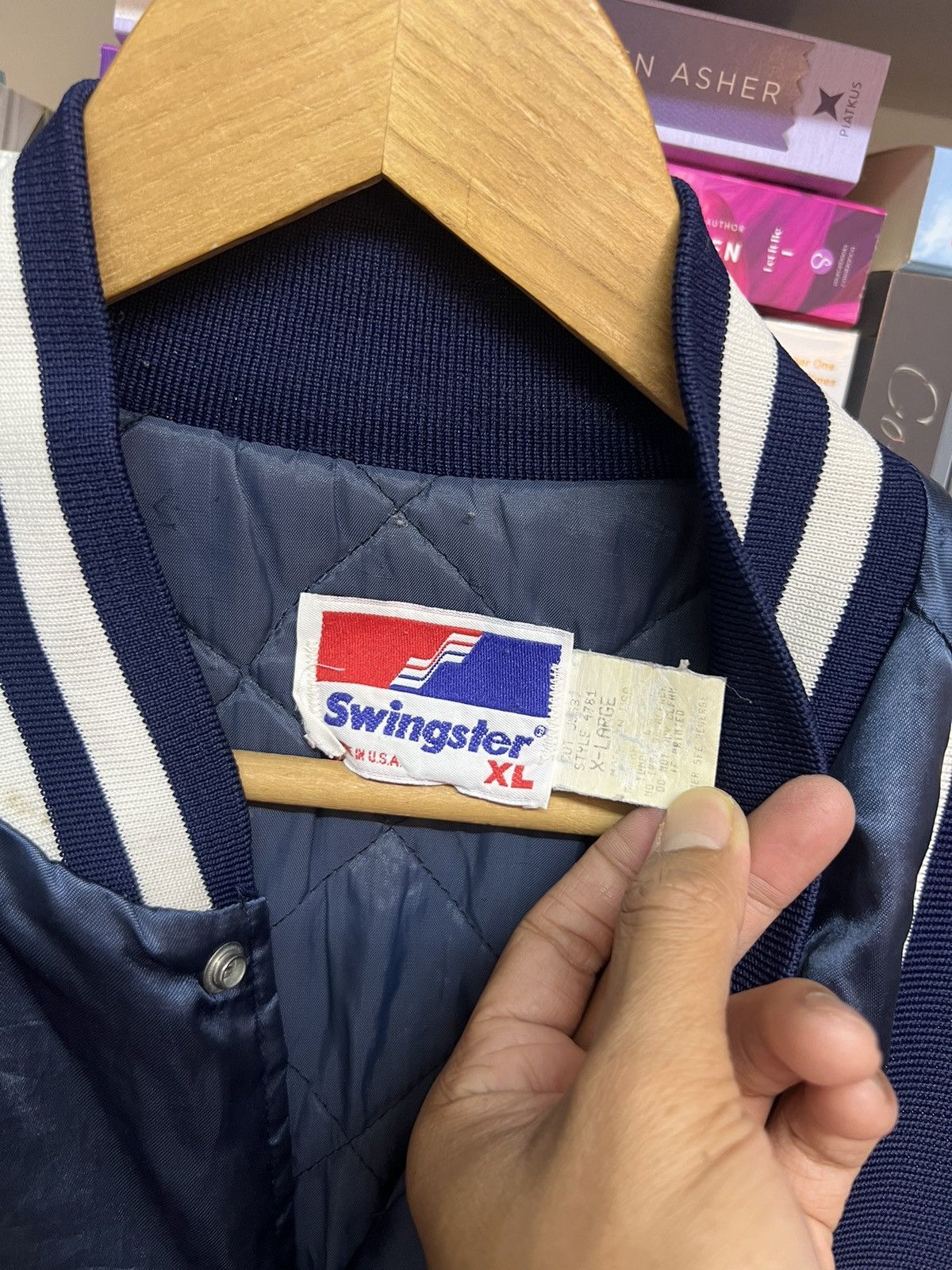 Vintage 80s USA NAVY Varsity Jacket Size US XL / EU 56 / 4 - 8 Thumbnail