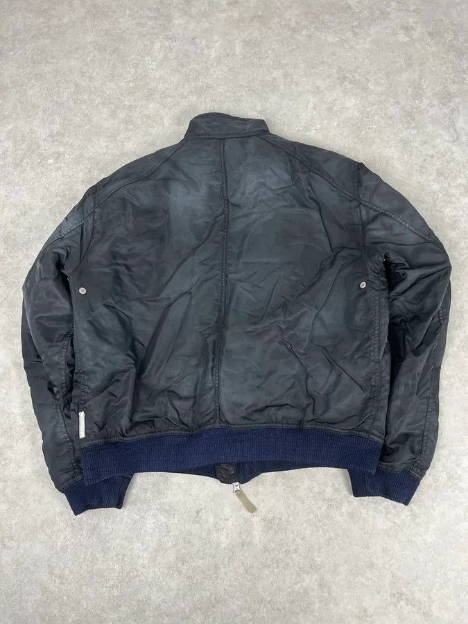 Armani 2000s Armani Faded Black Nylon Zip Multi-Pocket Bomber Jacket Size US L / EU 52-54 / 3 - 6 Thumbnail