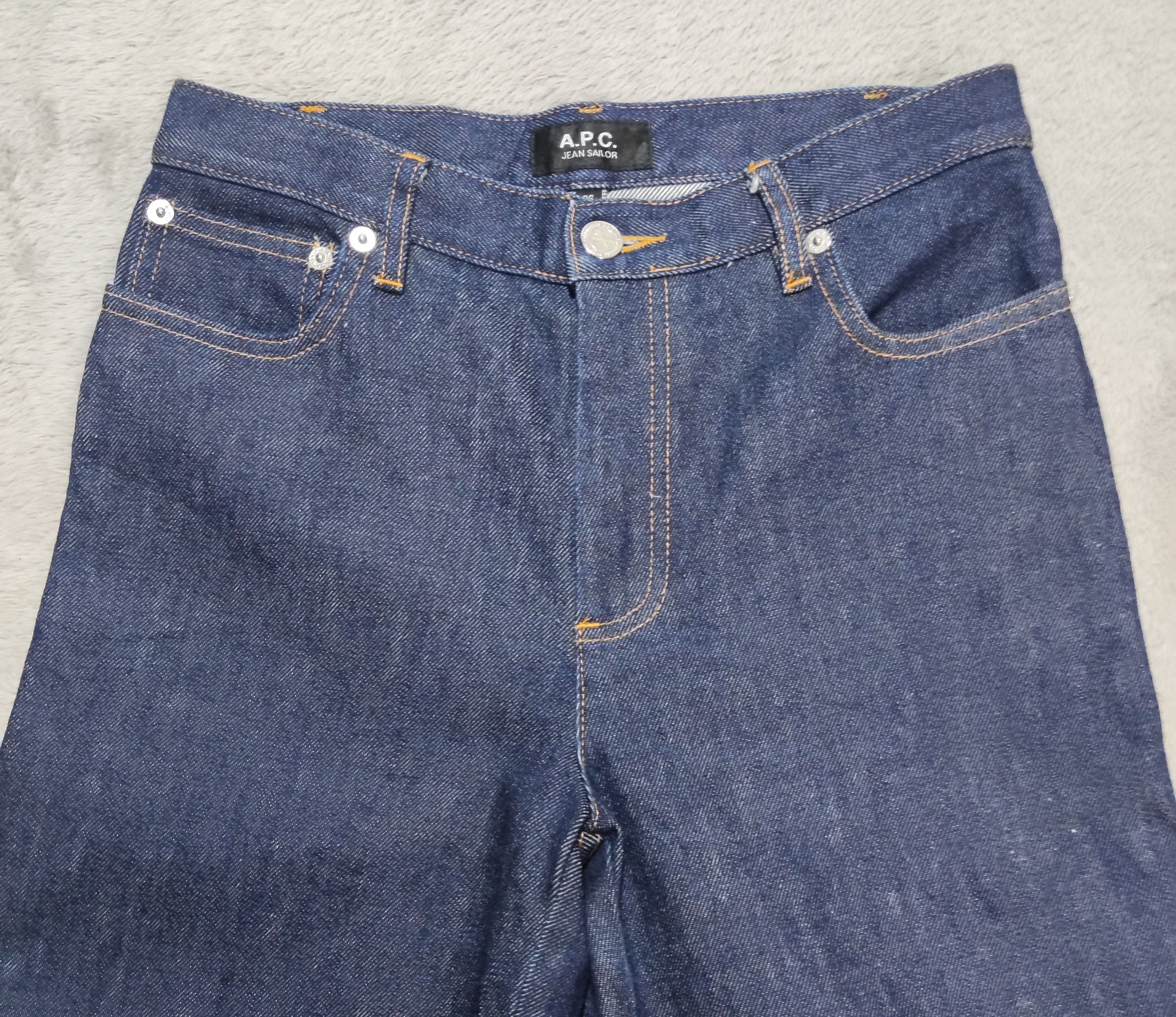 A.P.C. A.P.C. Sailor Jean Dark Indigo Wide Leg Raw Denim High Waist Size US 26 / EU 42 - 3 Thumbnail