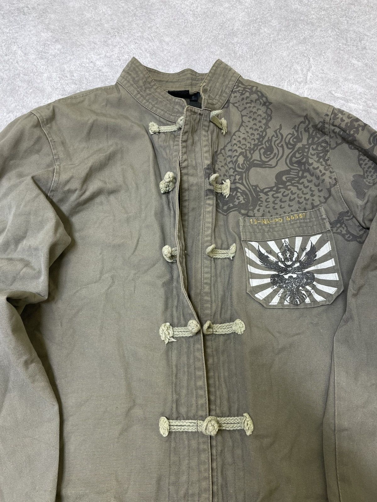14th Addiction × If Six Was Nine × Le Grande Bleu (L.G.B.) Skull MilitaryGoth Ifsixwasnine Dragon Military Jacket Opium Size US M / EU 48-50 / 2 - 11 Thumbnail