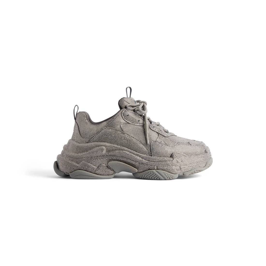 Balenciaga o1srvl11e0426 Triple S Sneakers With Rhinestone in Dark Grey Size US 6 / IT 36 - 1 Thumbnail