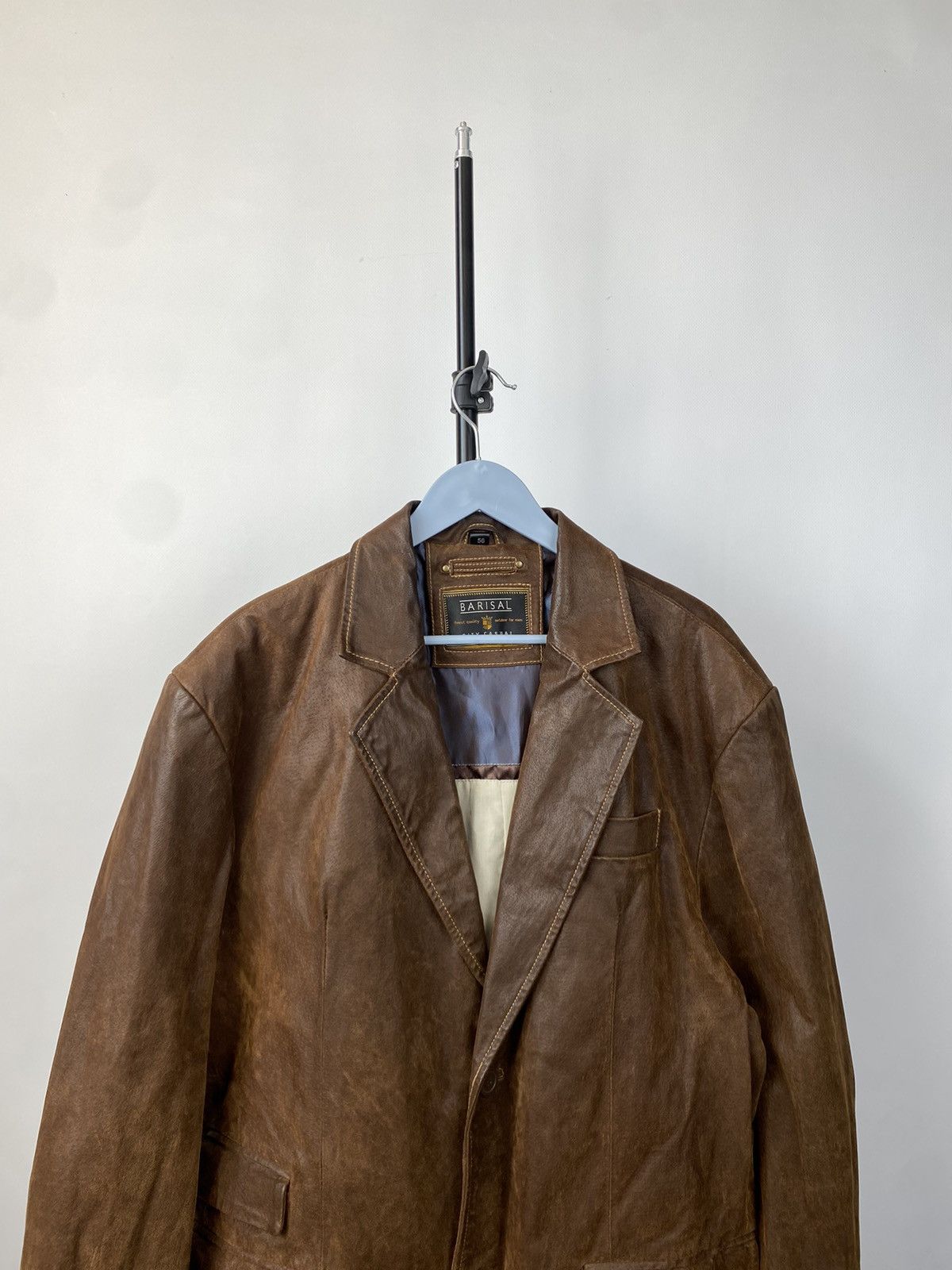 Japanese Brand × Vintage Avant Garde 90s Brown Leather jacket blazer Size US L / EU 52-54 / 3 - 2 Thumbnail