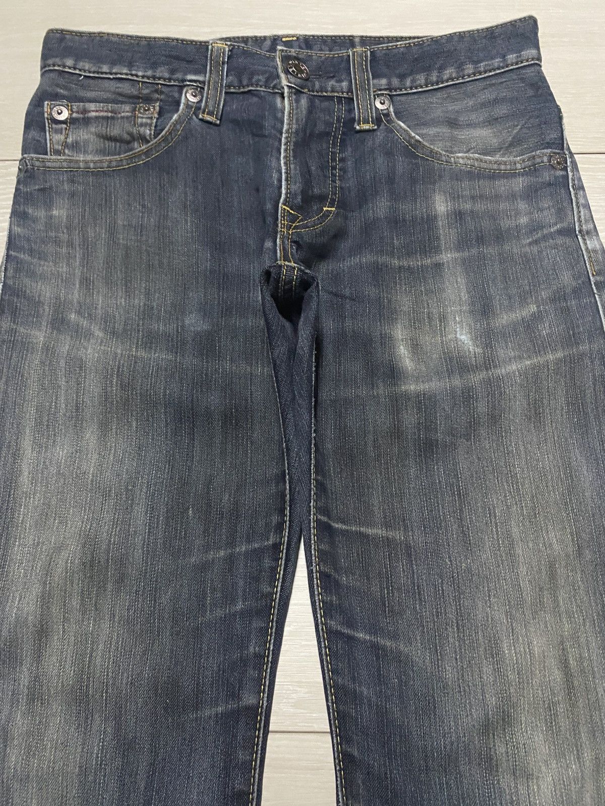 If Six Was Nine Vintage Edwin 503 Blue Trip Flare Bootcut Jeans Size US 30 / EU 46 - 3 Thumbnail