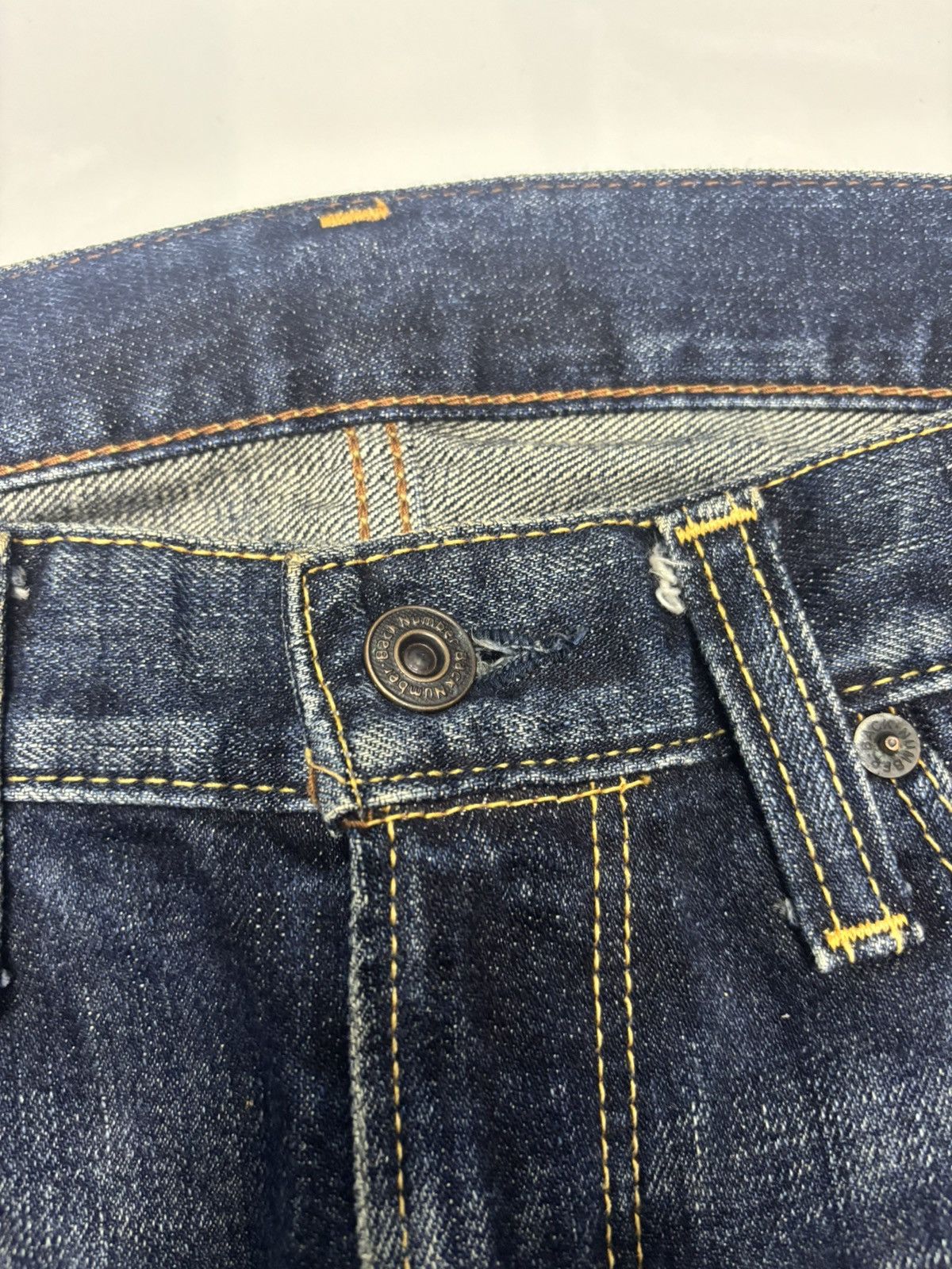 Hysteric Glamour 🔥VINTAGE BACK NUMBER MADE IN NIPPON DISTRESSED DENIM JEANS Size US 32 / EU 48 - 9 Thumbnail