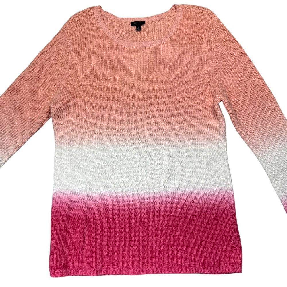 Talbots New Talbots Shaker Stitch Ombré Dip Dye Cotton Sweater Size Size L / US 10 / IT 46 - 3 Thumbnail