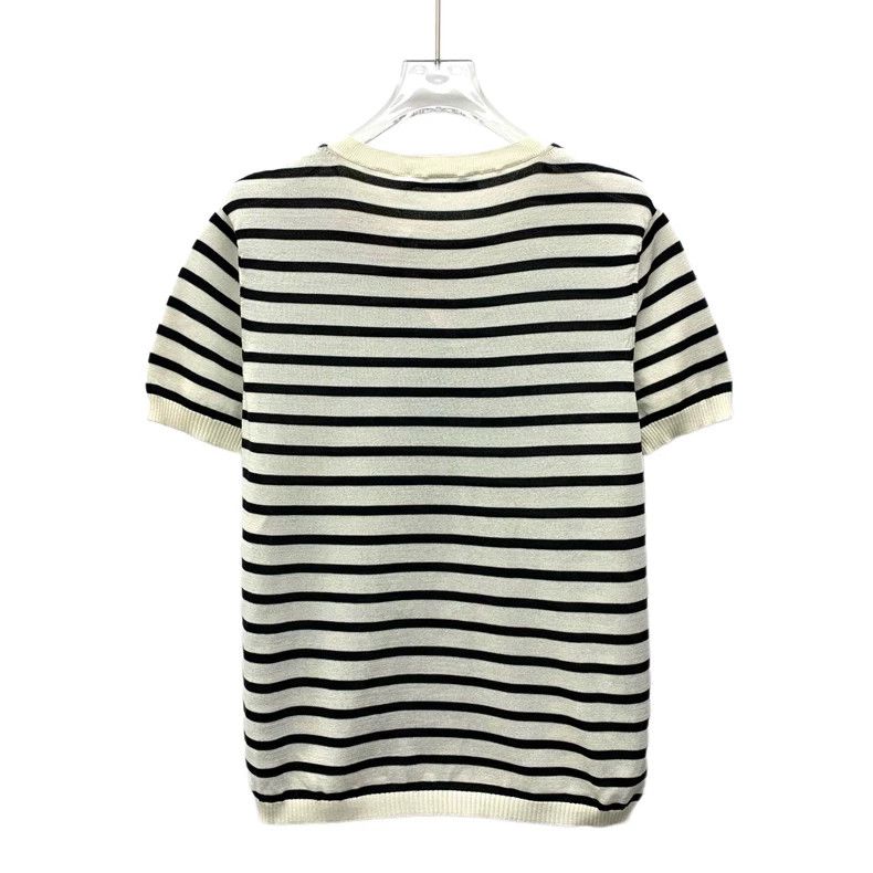 Dior Dior Color-blocked striped letter inlaid mulberry silk rou Size S / US 4 / IT 40 - 2 Thumbnail