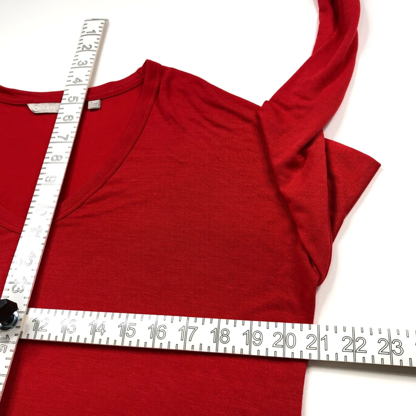 Athleta Athleta Cloudlight Relaxed Top XS Modal V-Neck Pullover Top Red 352820 Size XS / US 0-2 / IT 36-38 - 6 Thumbnail