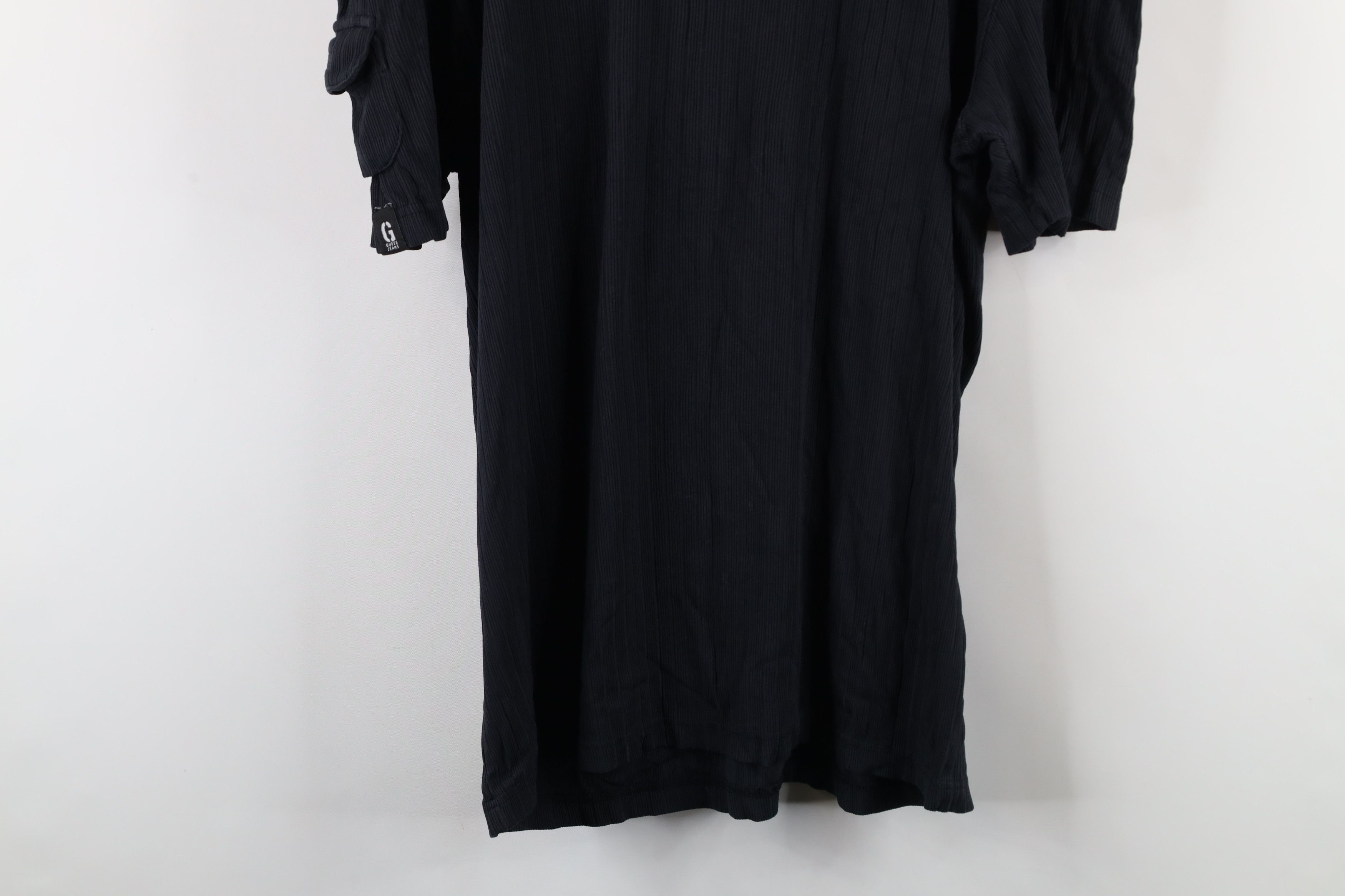 Guess × Vintage Vintage 90s Guess Spell Out Ribbed Knit Pocket T-Shirt Black Size US XL / EU 56 / 4 - 14 Thumbnail