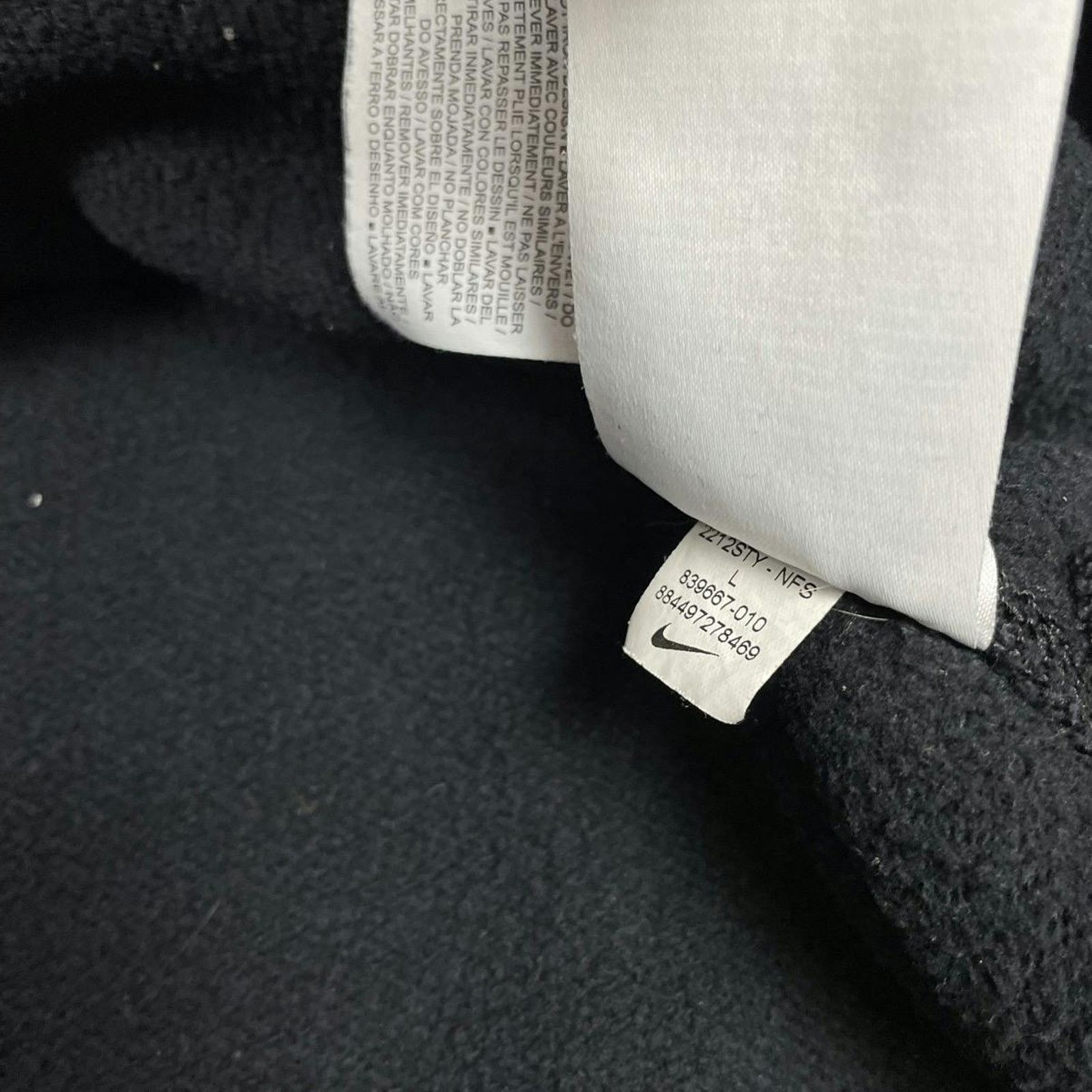 Nike Nike Men's Black Swoosh Logo Fleece Lined Sweatshirt Large Size US L / EU 52-54 / 3 - 11 Thumbnail