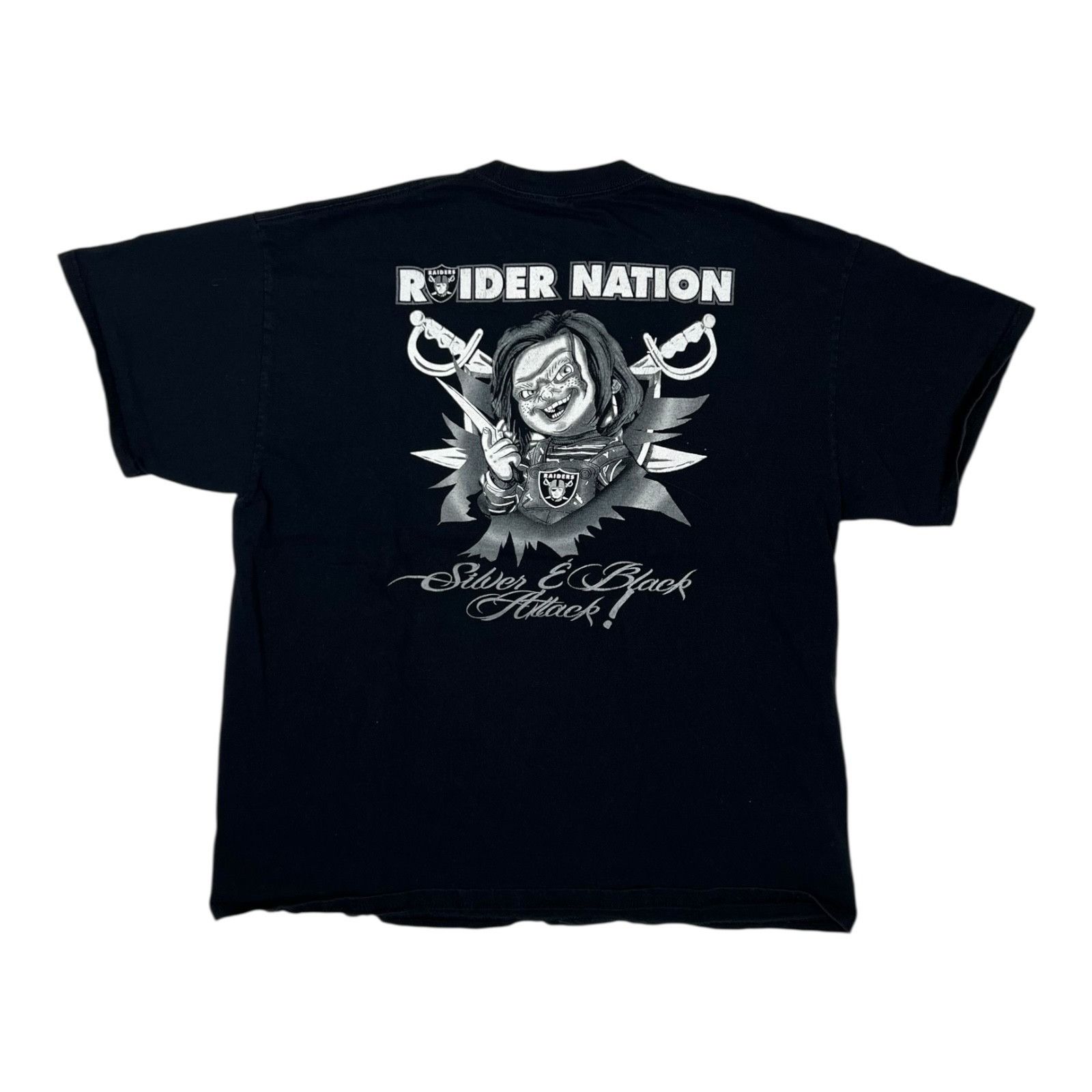 Gildan Vintage Oakland Raiders T-Shirt Size XL Y2K Raider Nation Ch Size US XL / EU 56 / 4 - 3 Thumbnail