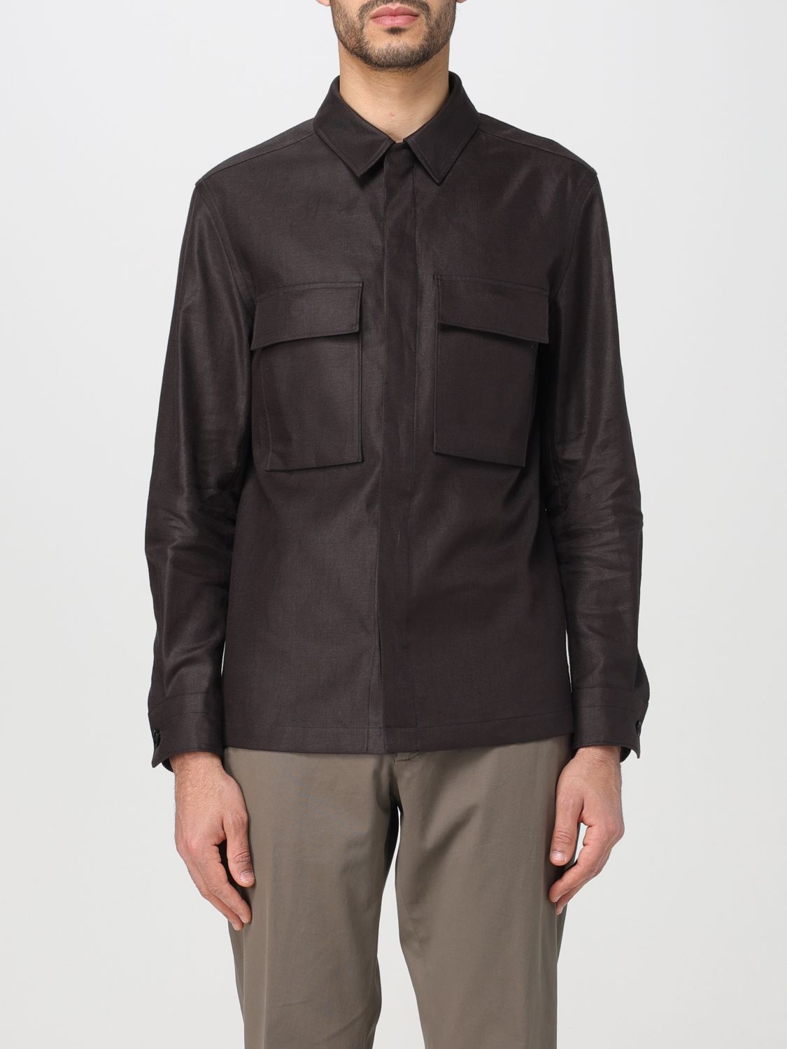 image of Ermenegildo Zegna Zegna Shirt Men Coffee (Size XL)