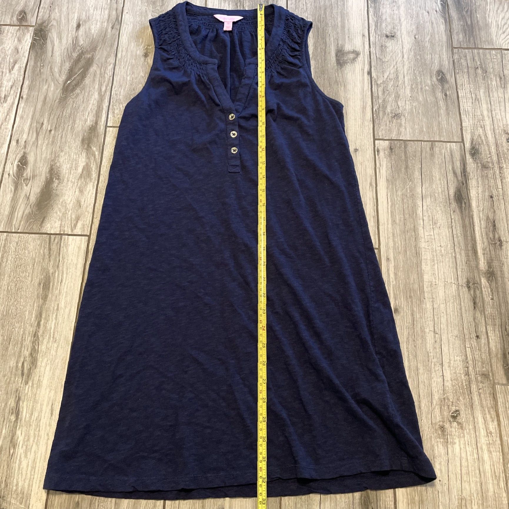 Lilly Pulitzer Lilly Pulitzer Mini Dress Navy Blue XXS Sleeveless Gold Button Front Nautical Dress, Shift, Cotton Blend, Short, Women, XS without N/A Size XXS / US 00 / IT 34 - 6 Thumbnail