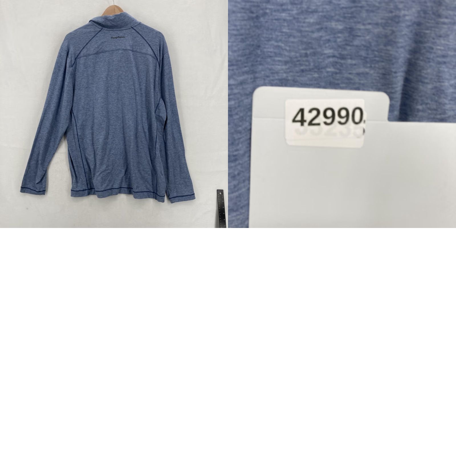 Tommy Bahama Tommy Bahama Sweater Mens Large Heather Blue IslandZone Half Zip Performance Size US L / EU 52-54 / 3 - 8 Thumbnail