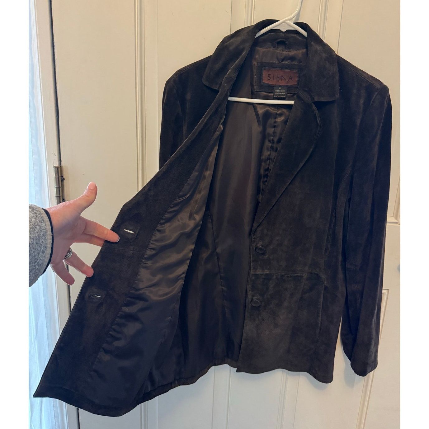 Vintage Vintage Siena chocolate suede jacket two button closing L Size L / US 10 / IT 46 - 17 Thumbnail