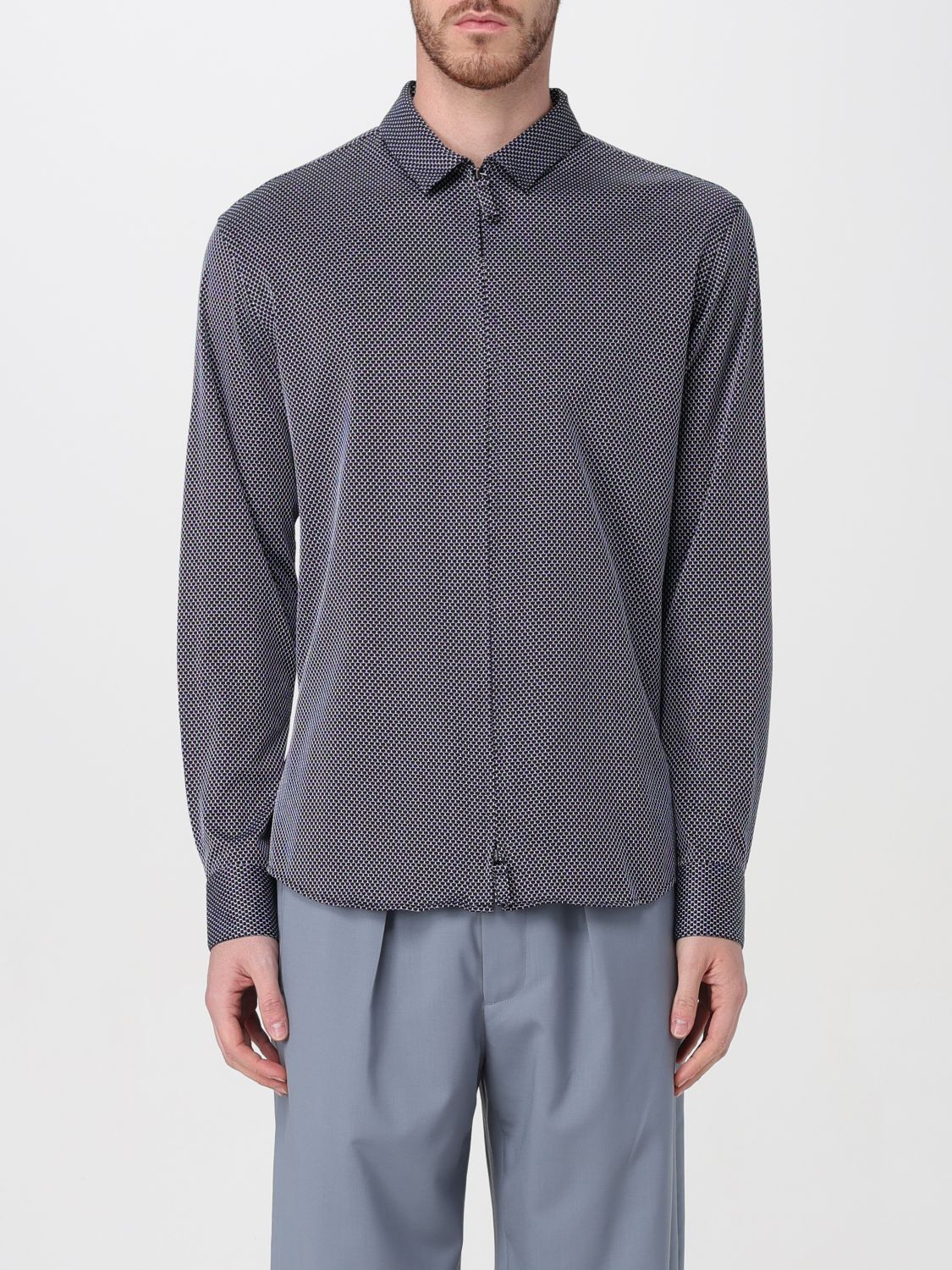 image of Giorgio Armani Shirt Men Blue (Size Small)